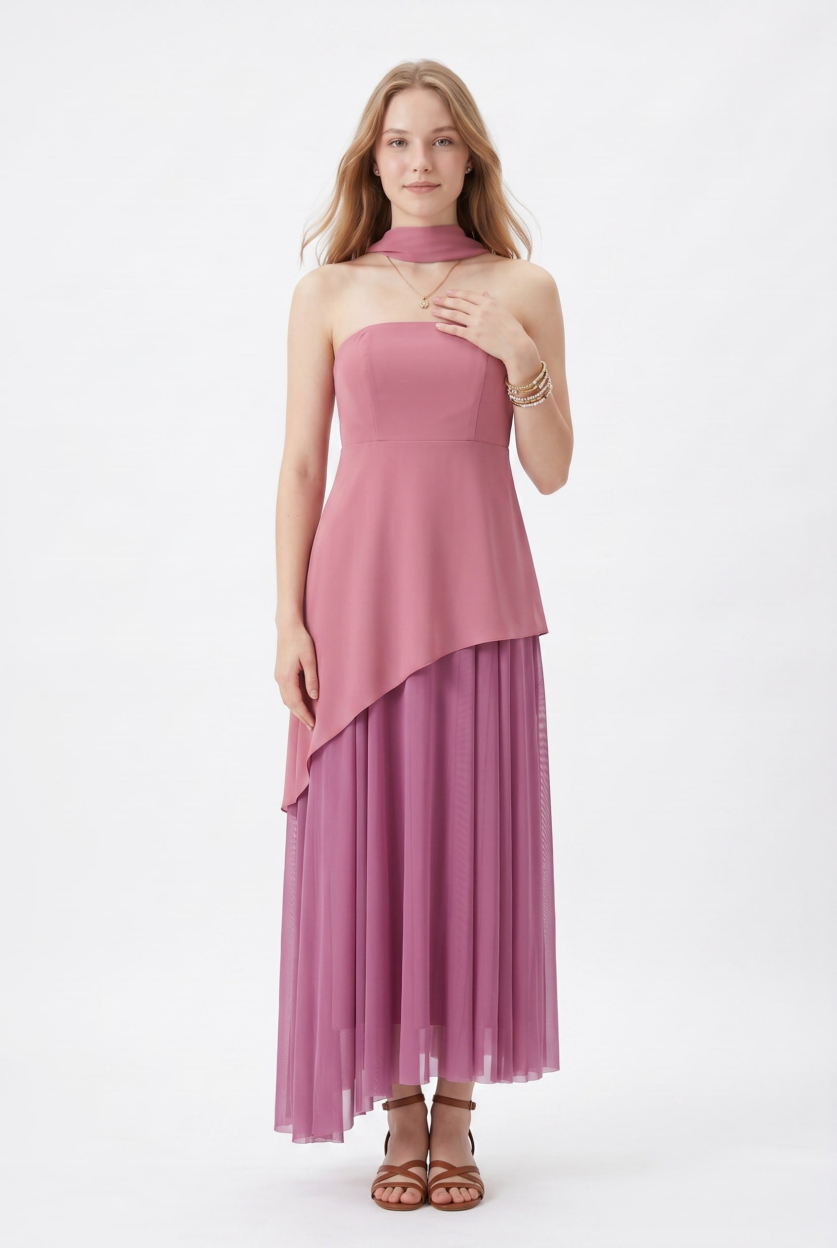 Dusty Rose Halter Maxi Dress