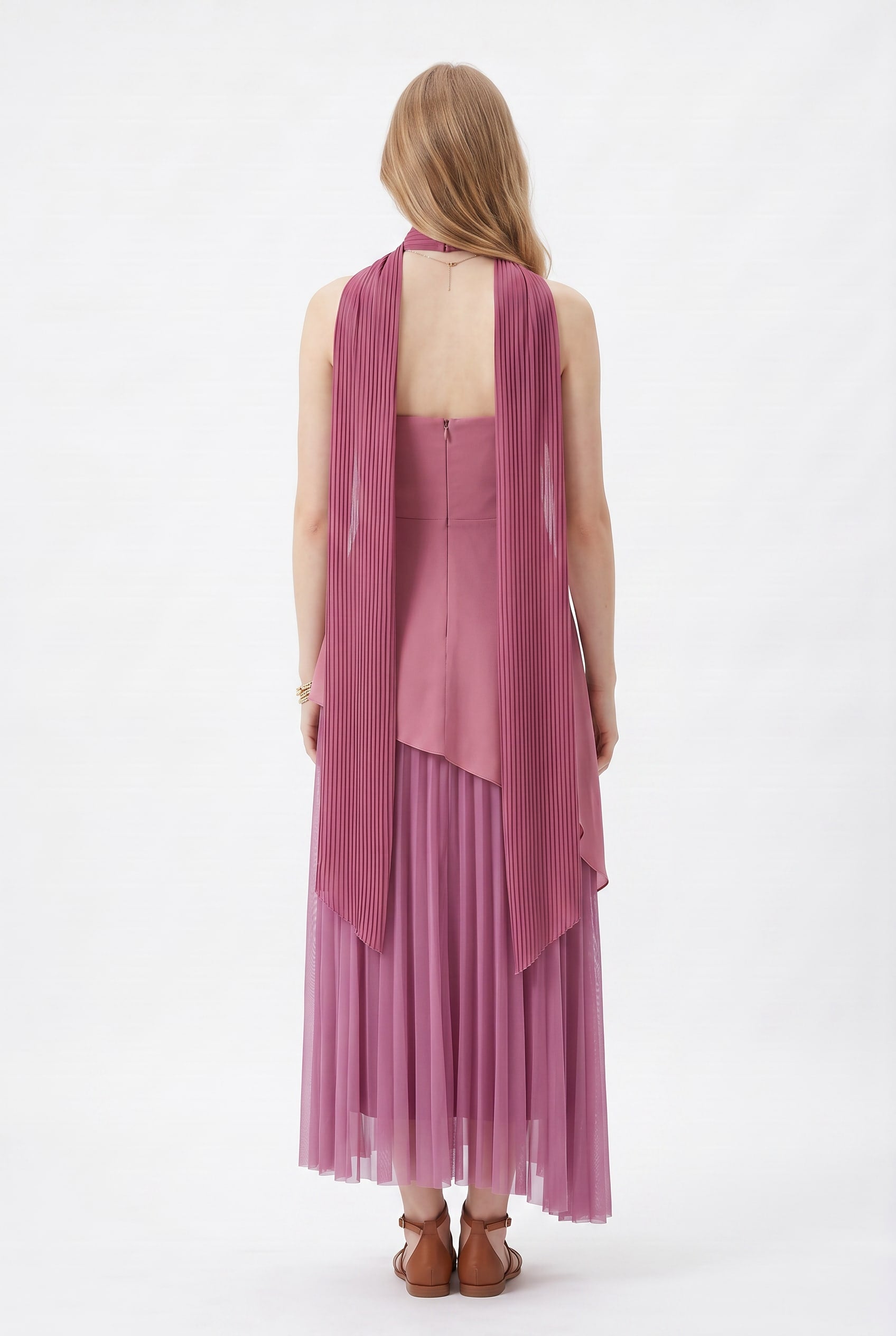 Dusty Rose Halter Maxi Dress