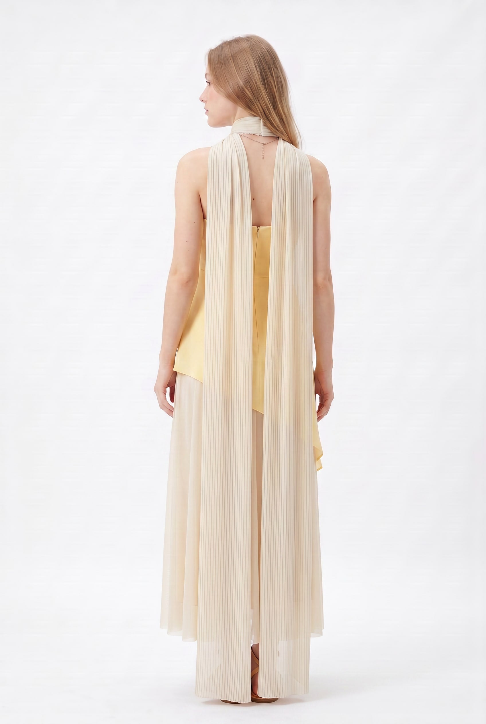 Pastel Layered Asymmetric Maxi Dress