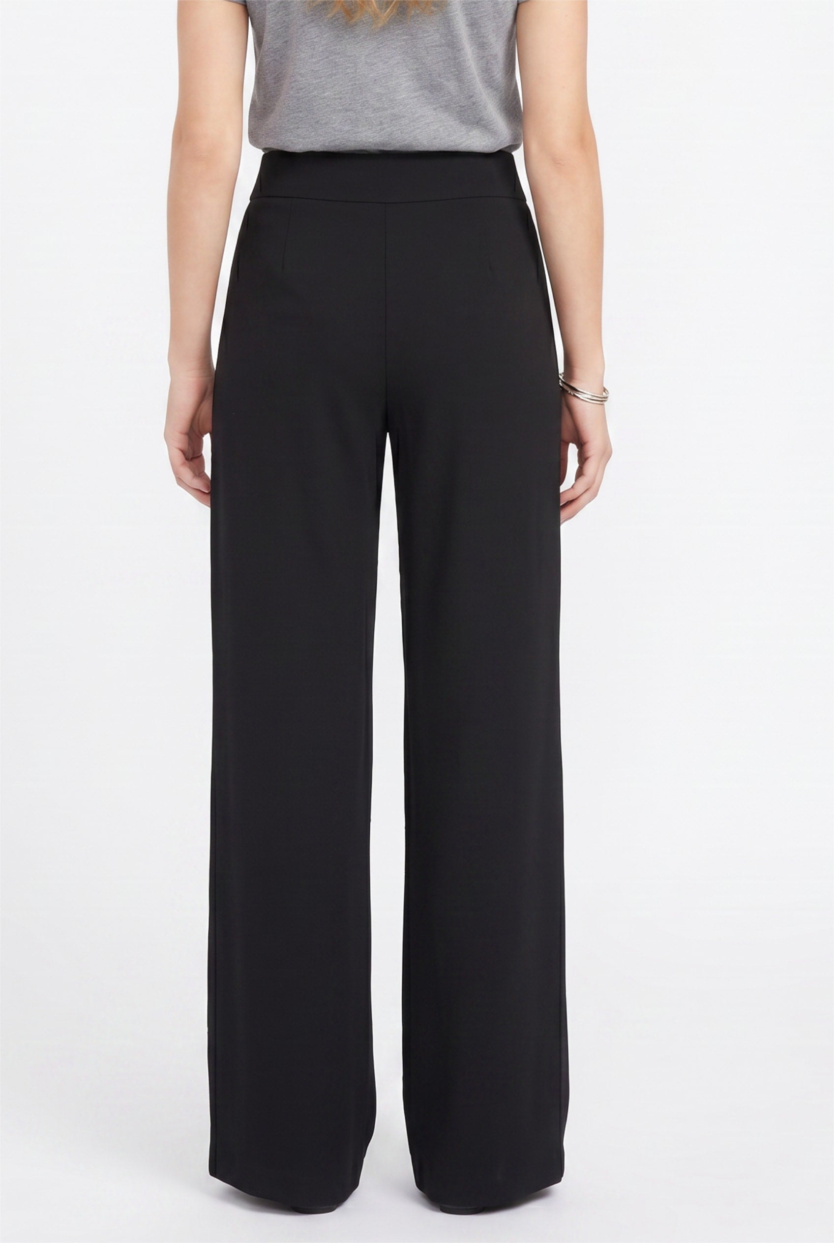 Black Wide Leg Tailored Trousers