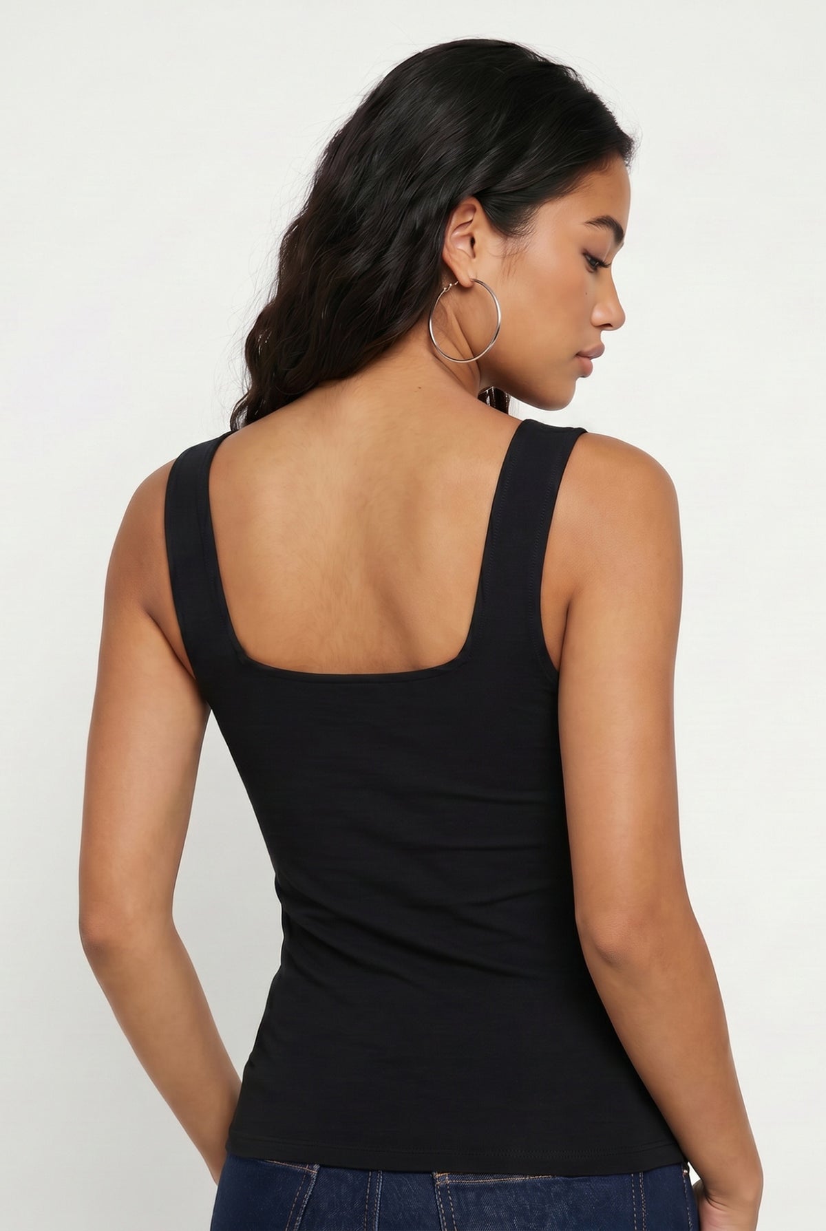 Black Bow Detail Tank Top