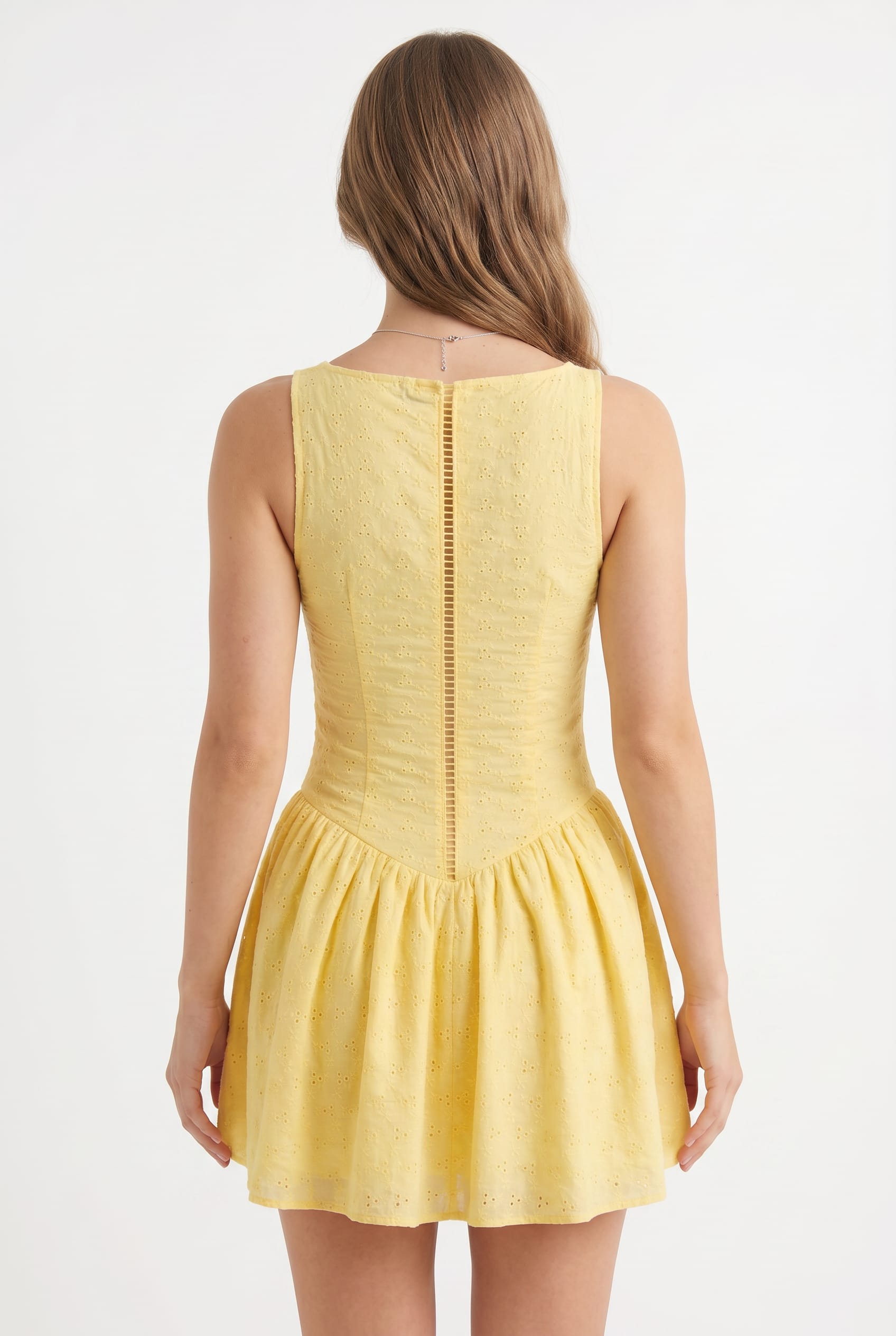 Buttercup Yellow Broderie Anglaise Mini Dress