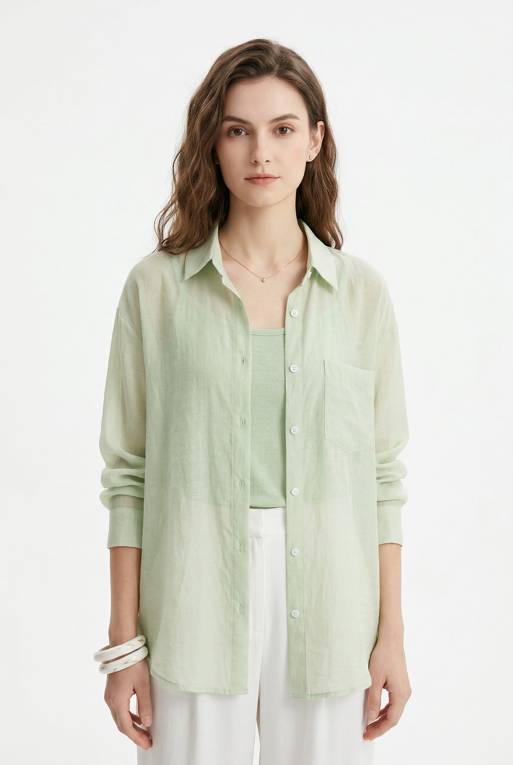 Sage Green Relaxed Linen Shirt