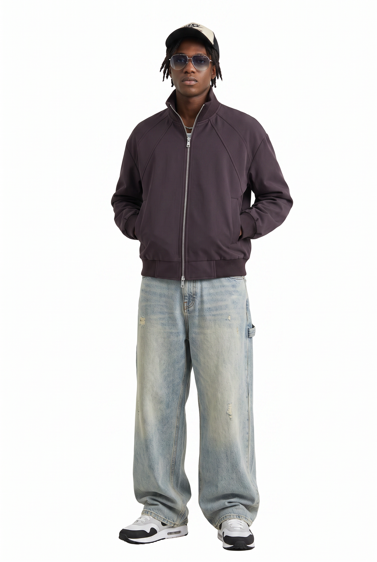 Plum Regular Zip Bomber Jacket