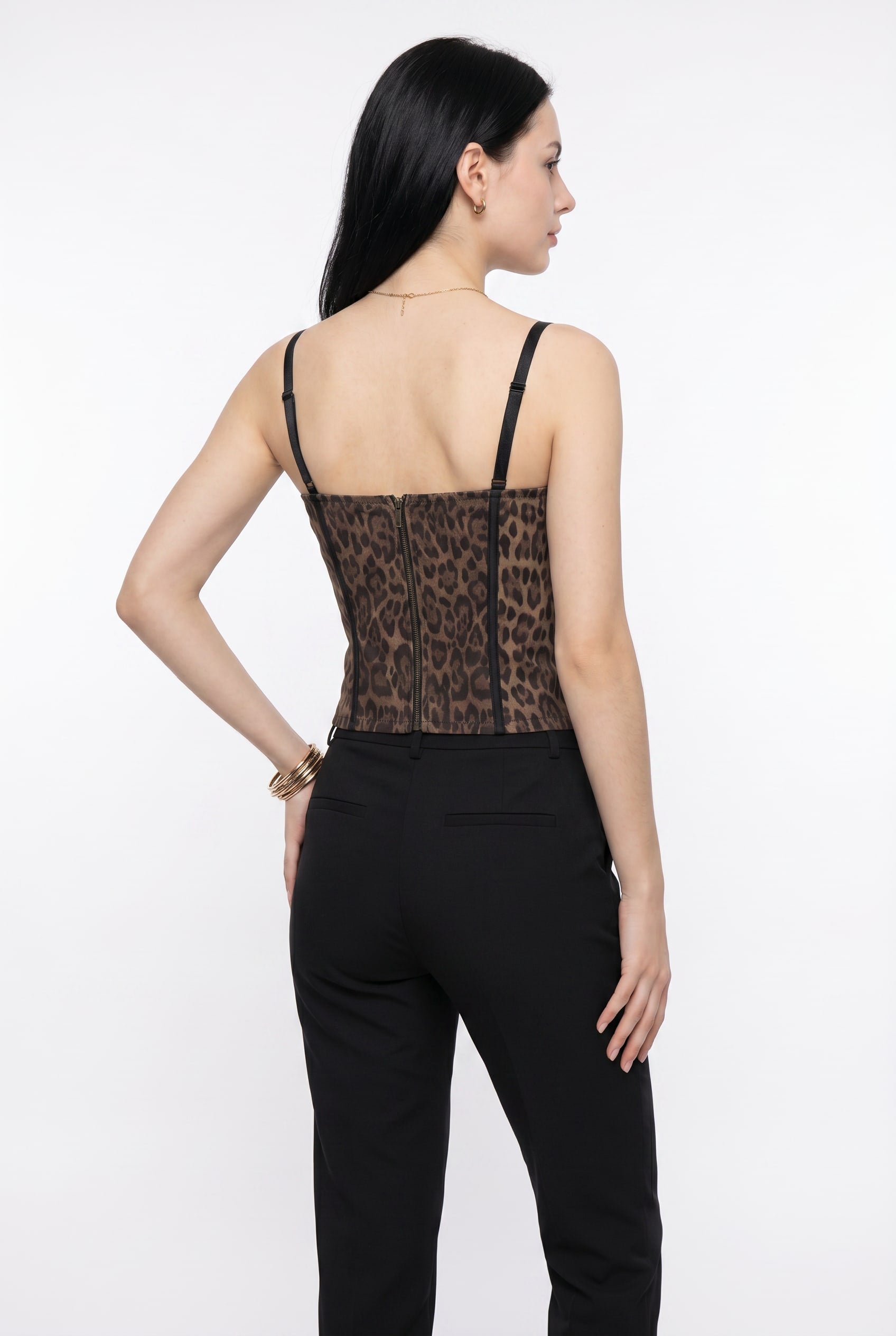 Leopard Print Corset With Hook Detail