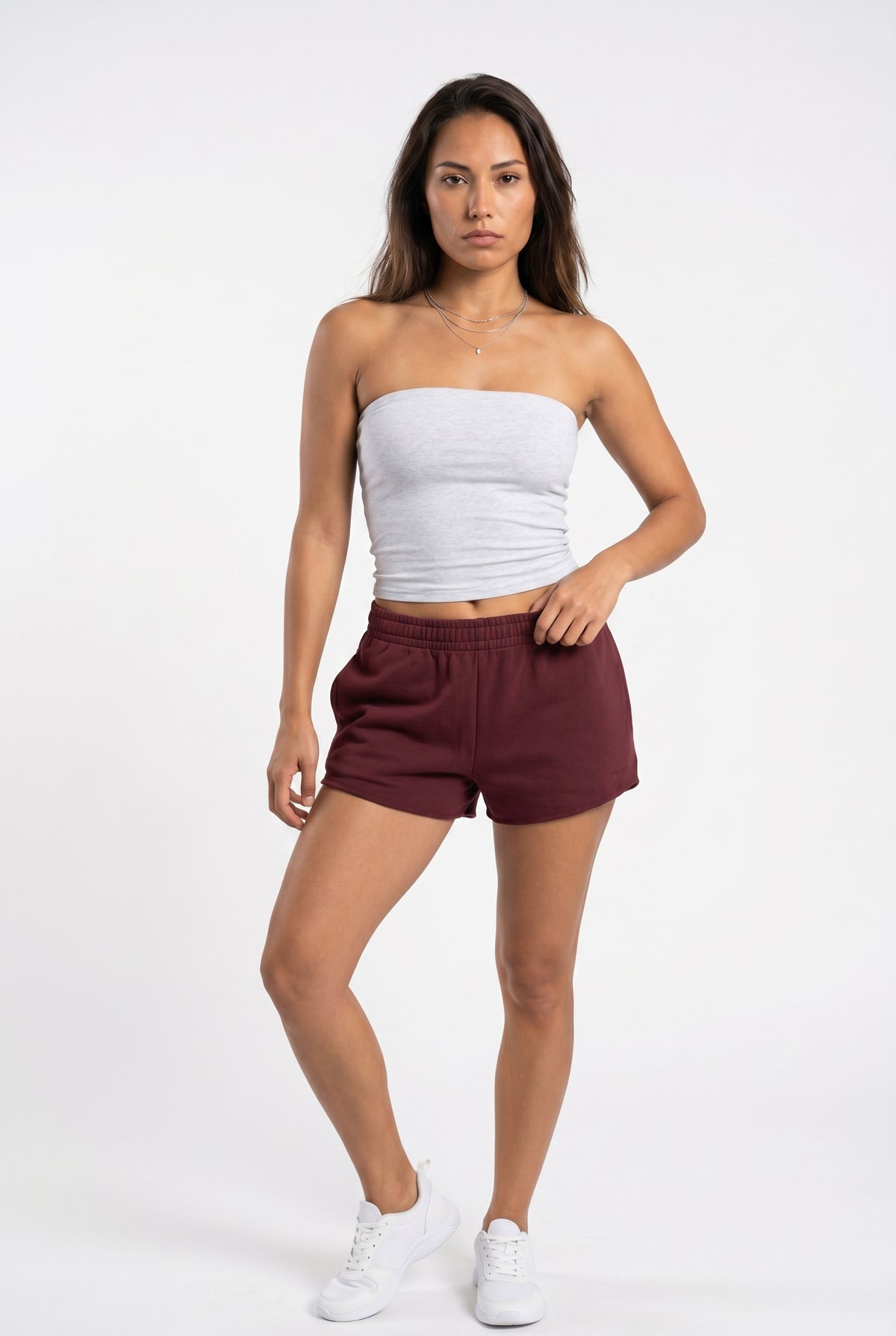 Burgundy Active Relaxed Fleece Shorts