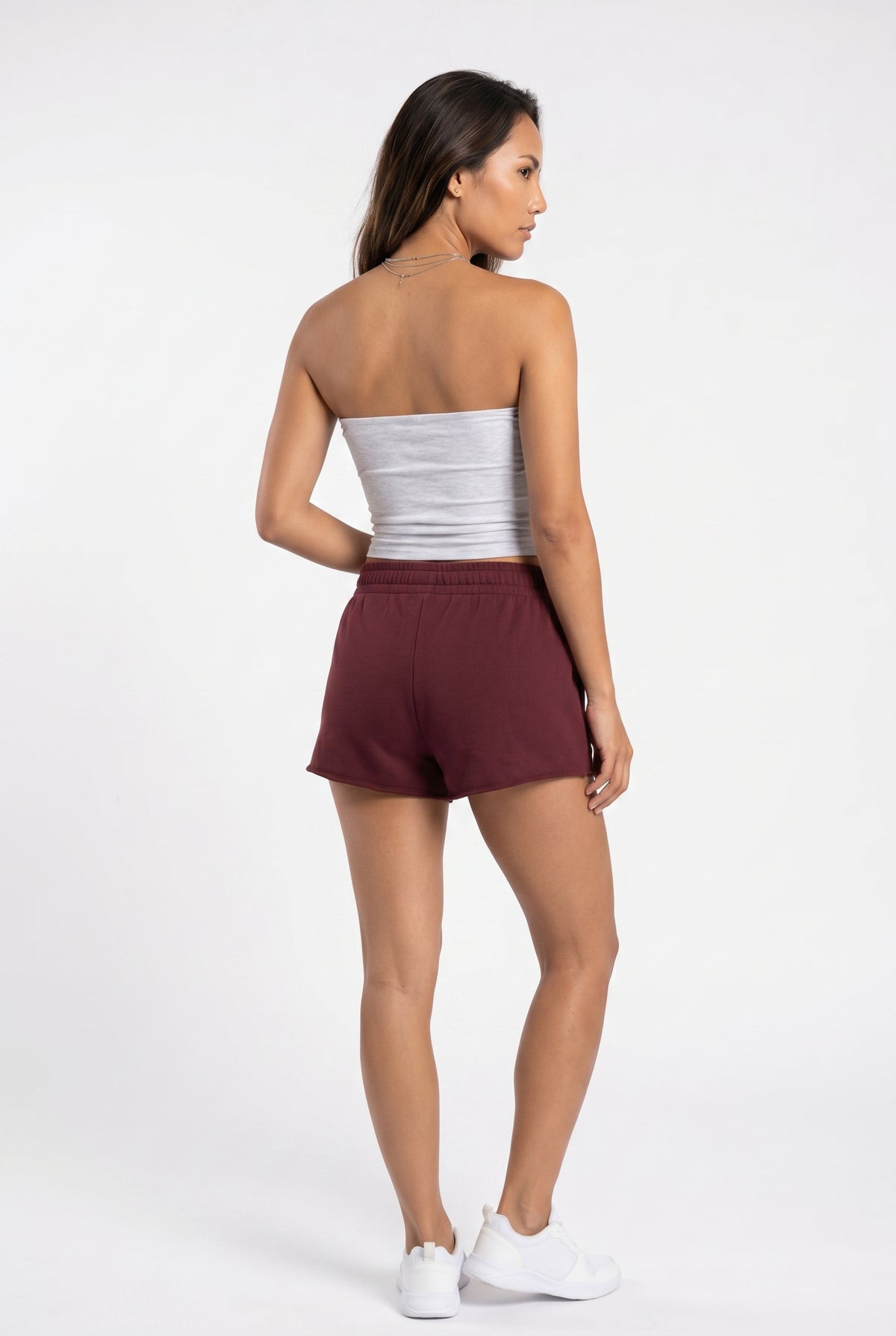 Burgundy Active Relaxed Fleece Shorts