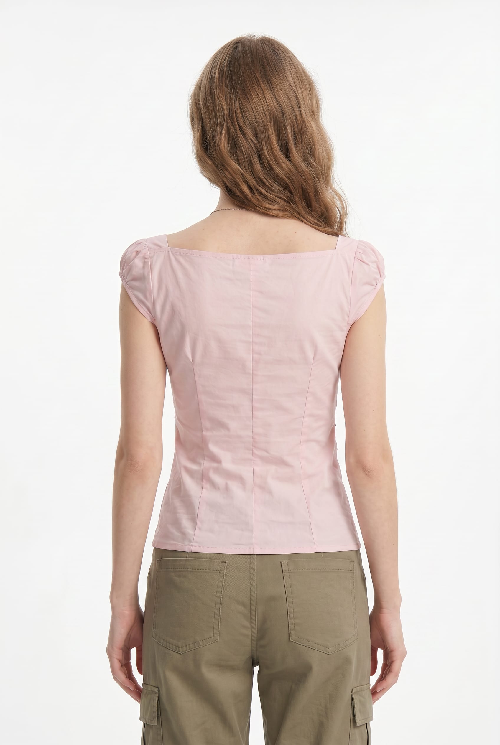 Blush Pink Gathered Bust Detail Top