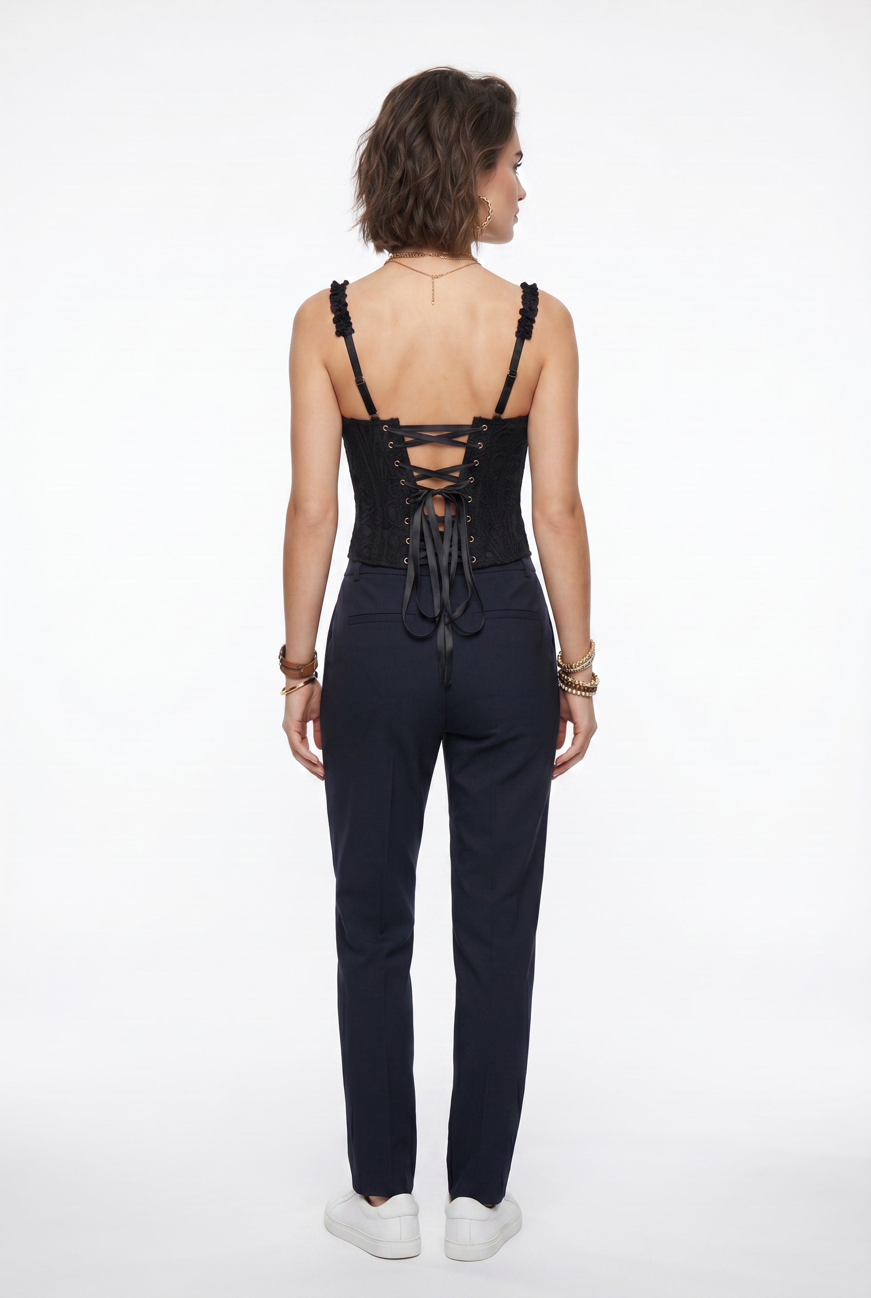 Black Lace Corset Bustier Top