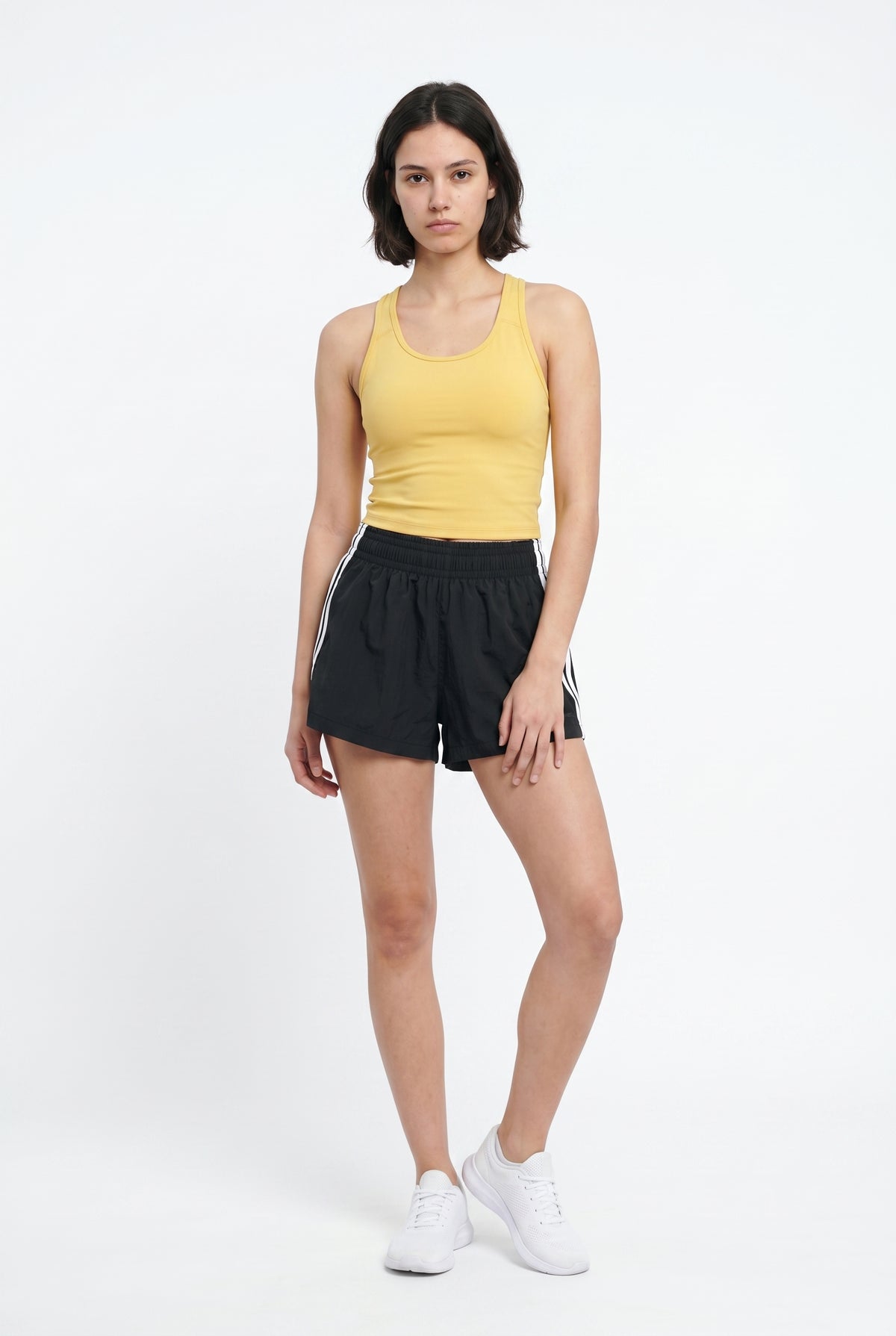 Black Striped Active Running Shorts