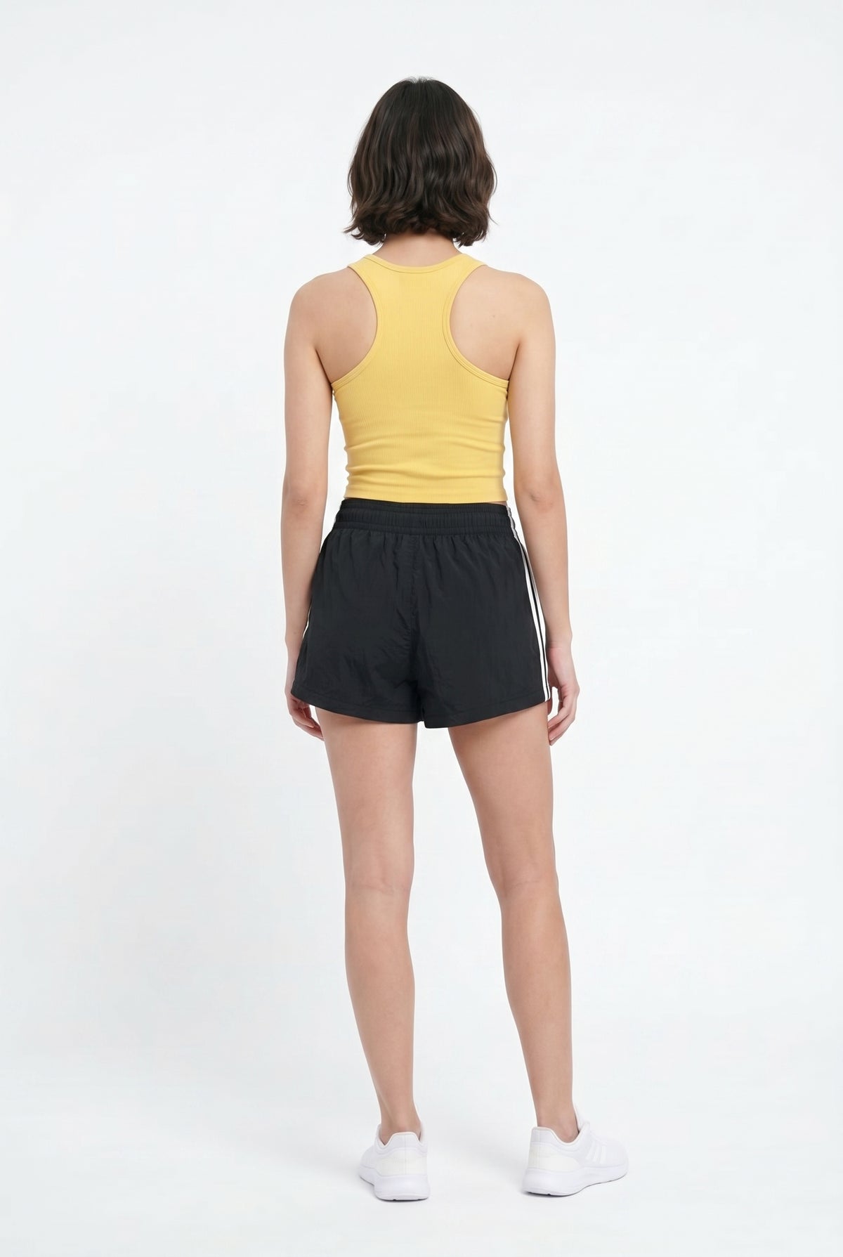Black Striped Active Running Shorts