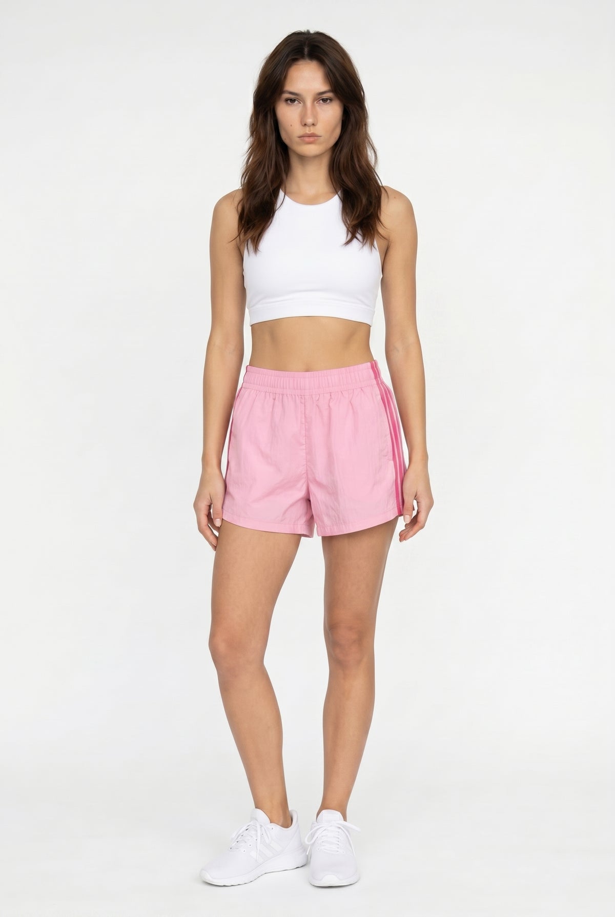 Pink Stripe Active Running Shorts