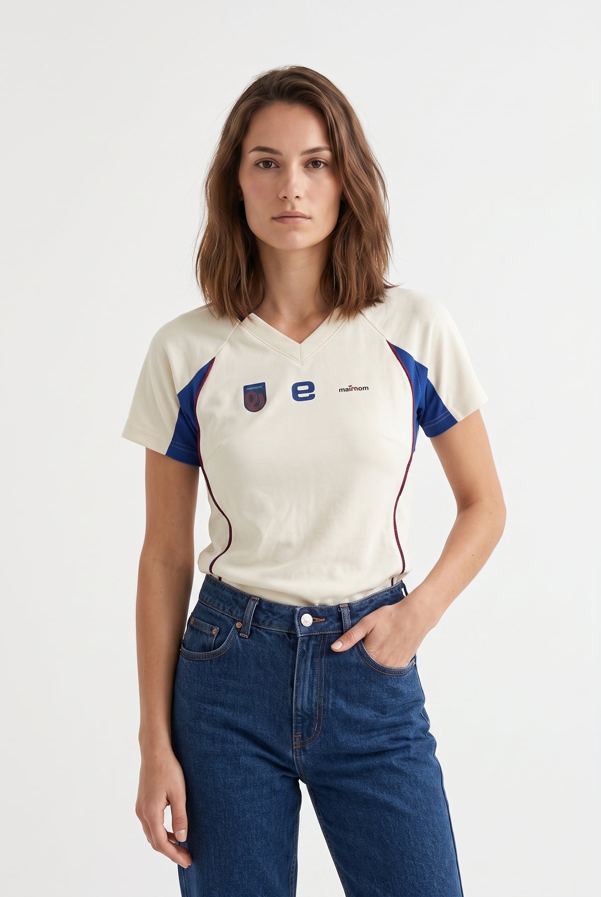 Cream Sporty Raglan Cotton Shirt