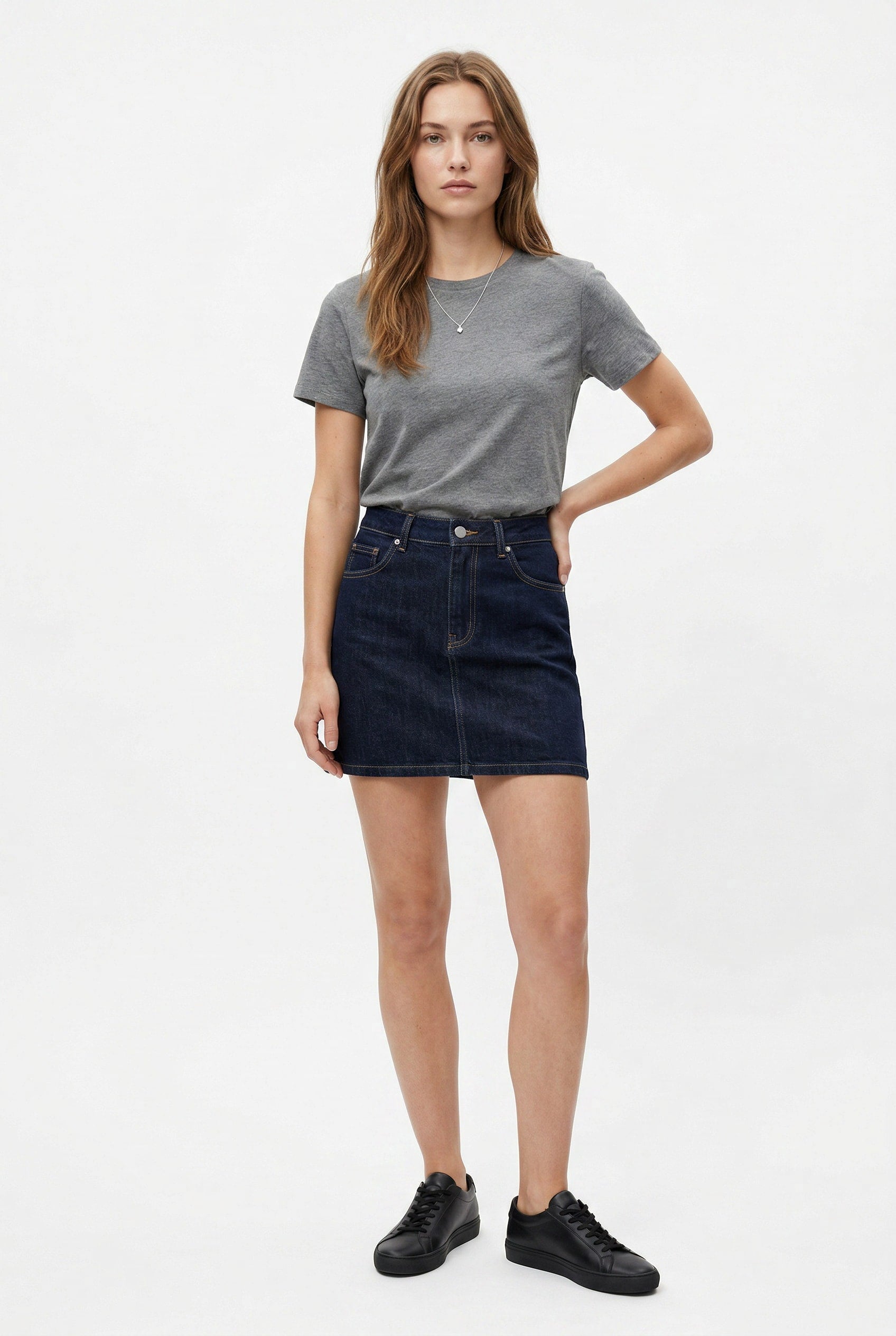 Dark Indigo Denim Mini Skirt
