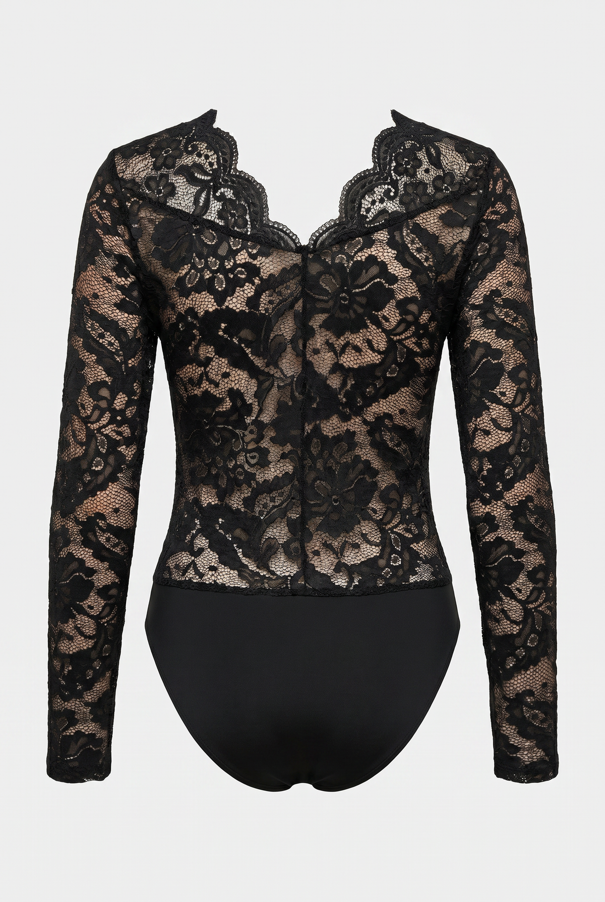 Black Lace Long Sleeve Bodysuit