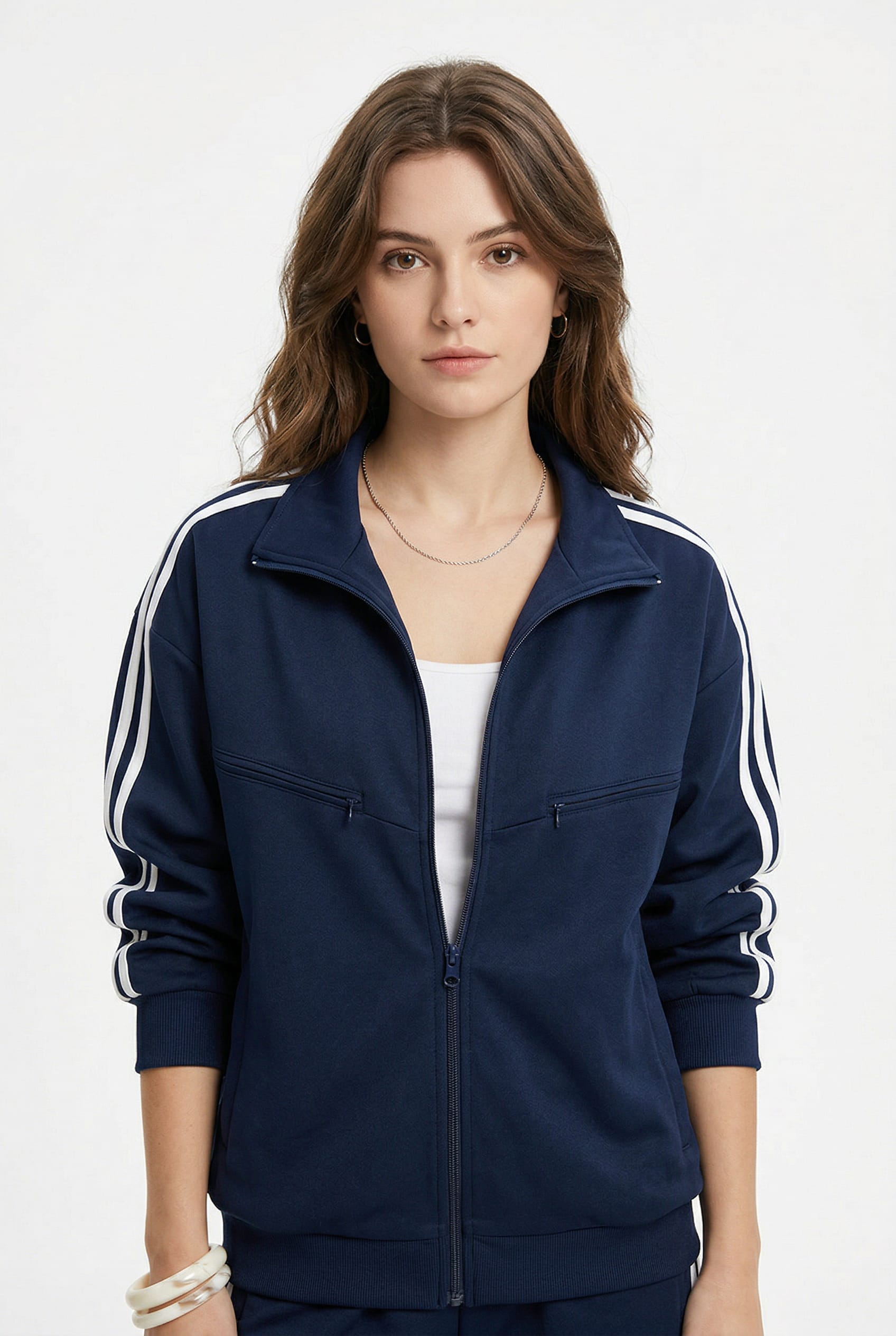 Navy Track Bomber Jacket