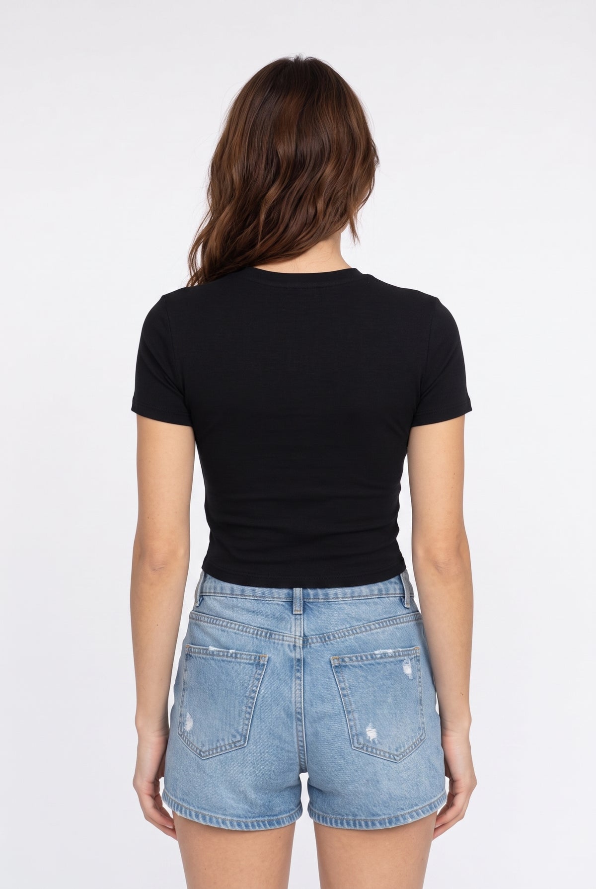 Black Graphic Crop T-Shirt