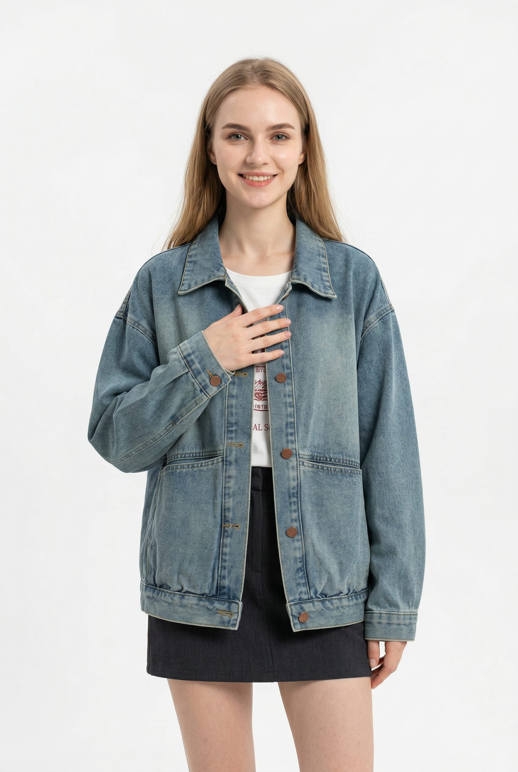 Light Blue Oversized Denim Jacket