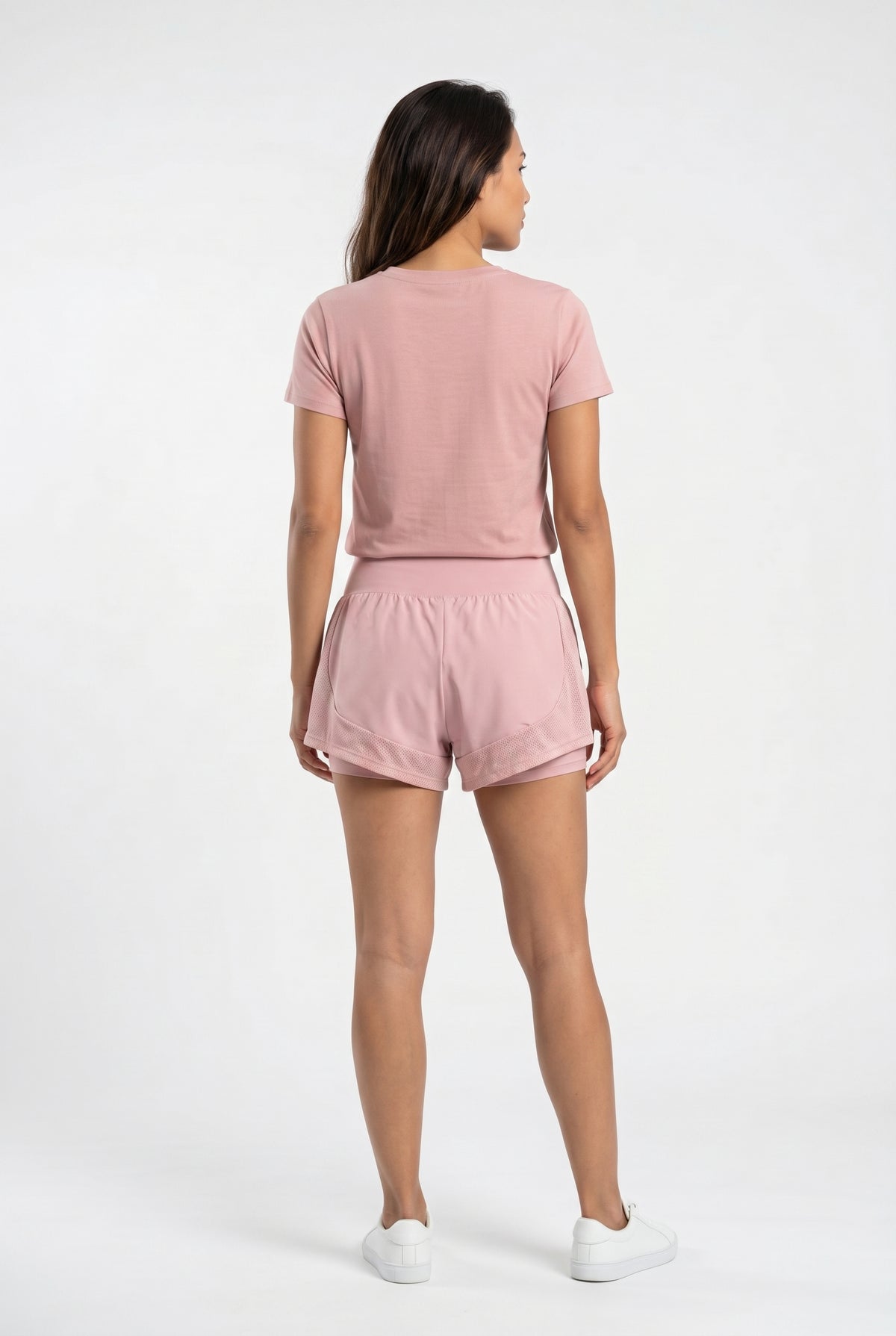 Pink Active Mesh Panel Shorts