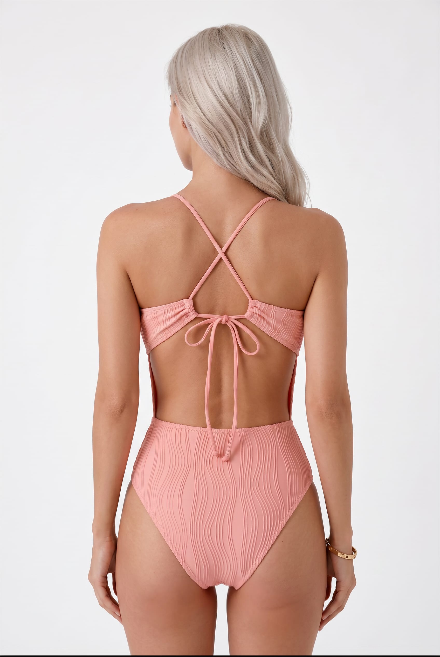 Blush Pink Ribbed Underwire Bodysuit