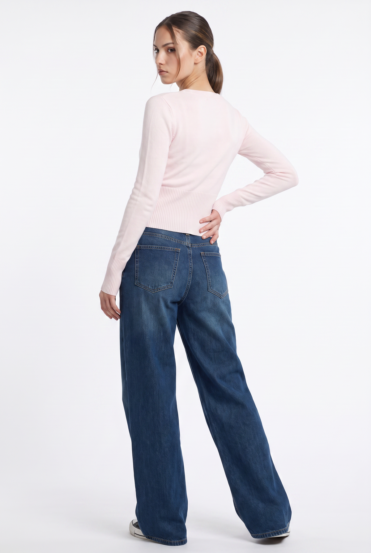 Pink Ribbed Button-Up Cardigan