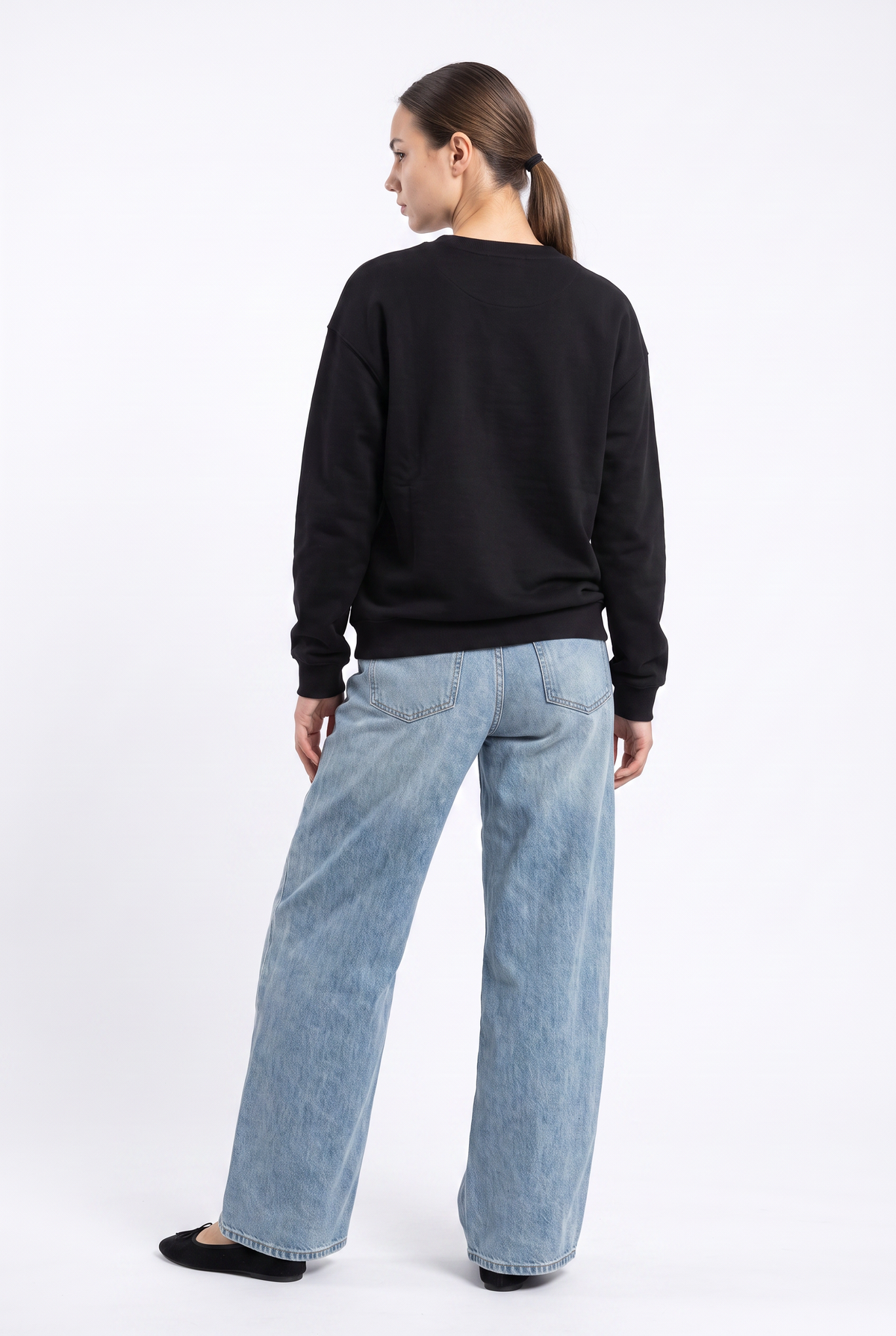 Black Graphic Star Cotton Sweatshirt