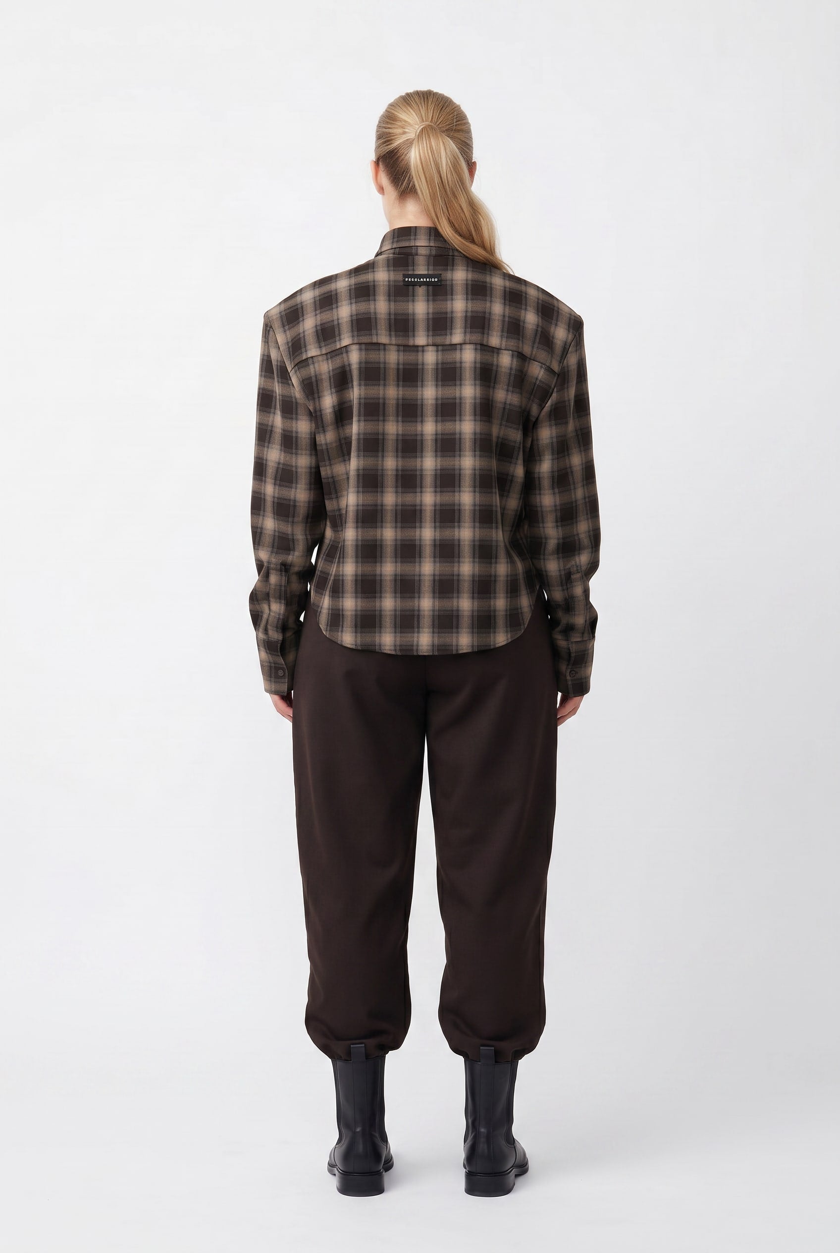Brown Plaid Oversized Button-Up Shirt