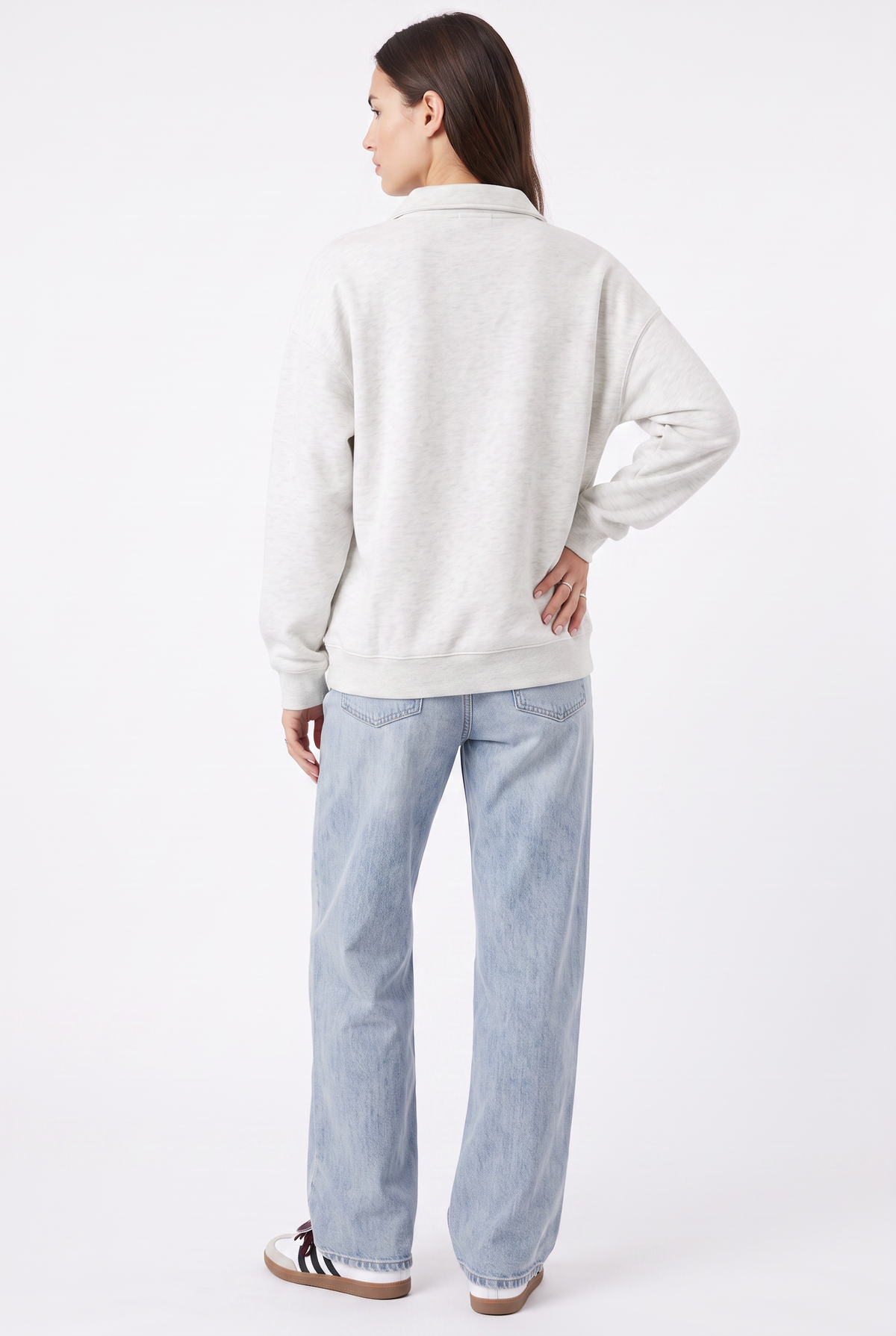 Gray Vintage Crest Half-Zip Sweatshirt
