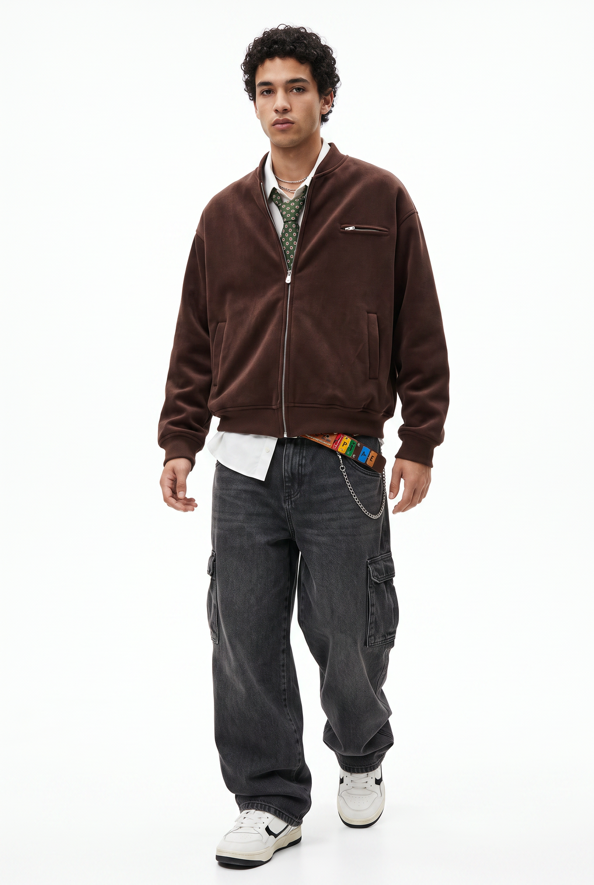 Velour Brown Bomber Jacket