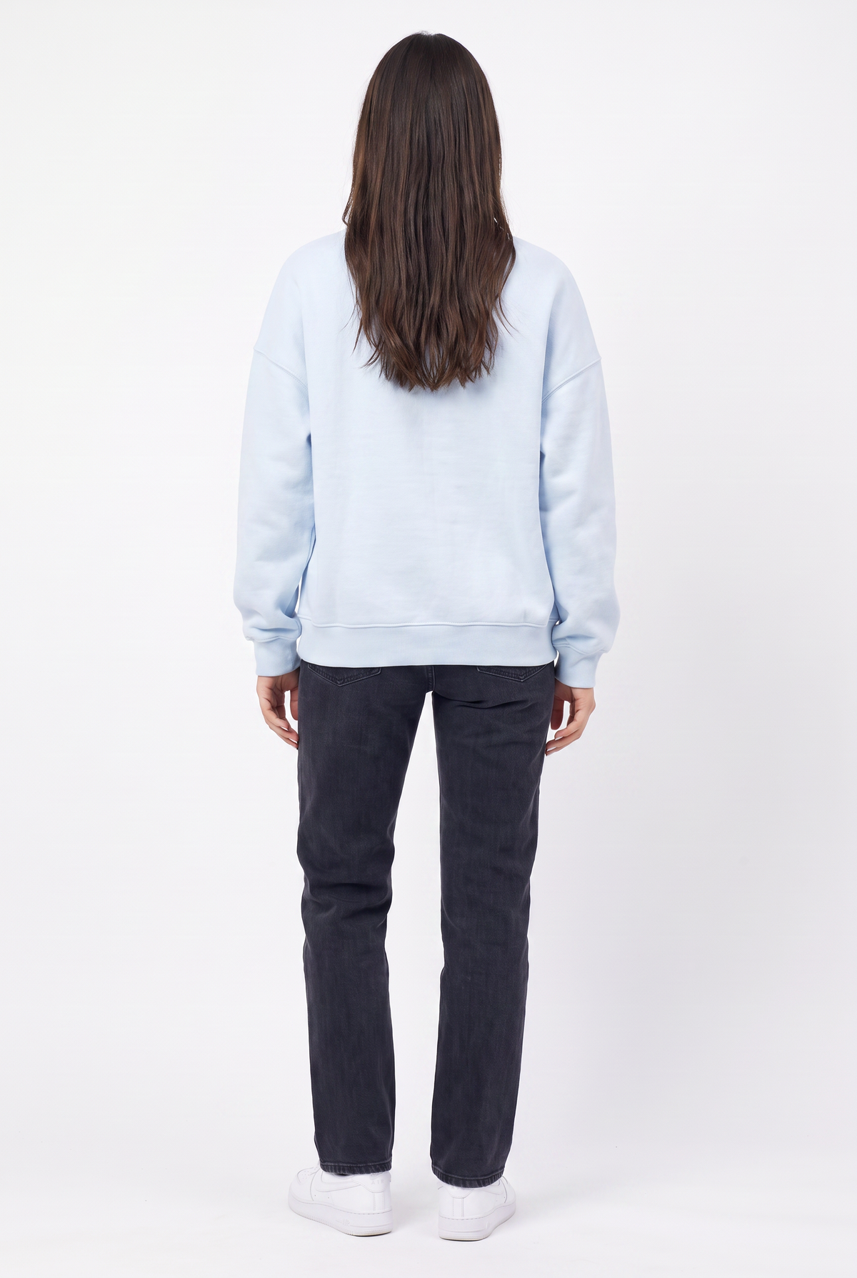 Blue Oversized Graphic Crewneck Sweatshirt