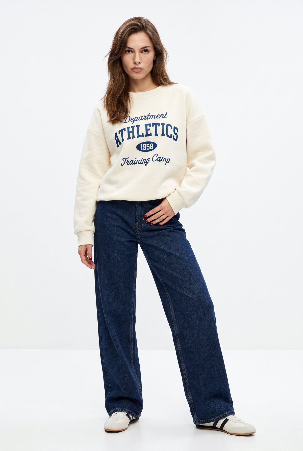 Cream Athletics Graphic Oversized Sweatshirt