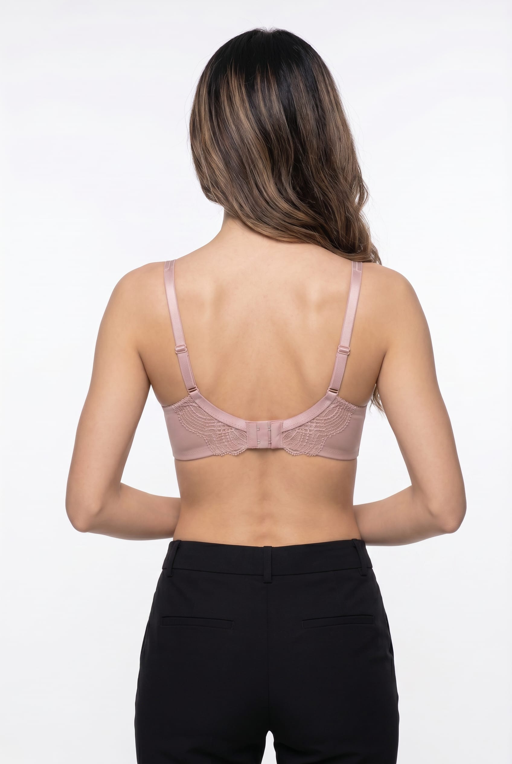 Dusty Rose Lace Front-Close Bra