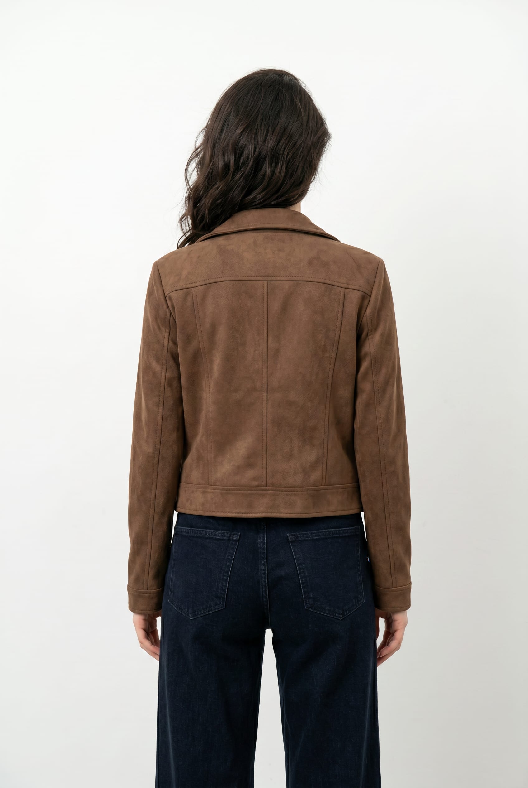 Tan Suede Moto Biker Jacket