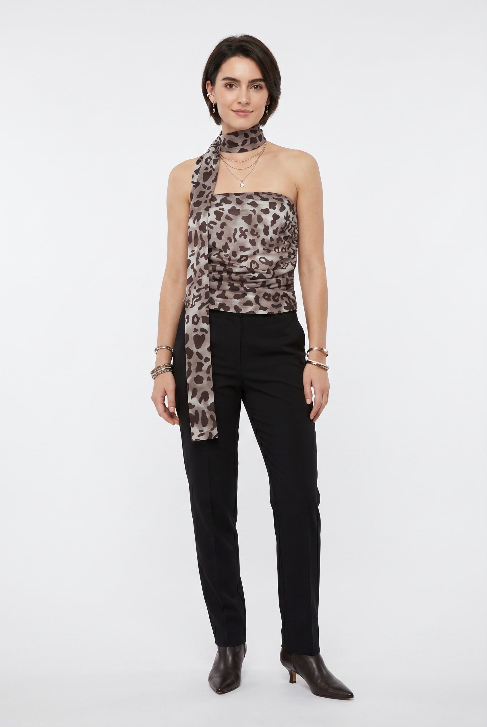 Taupe Leopard Print Halter Top