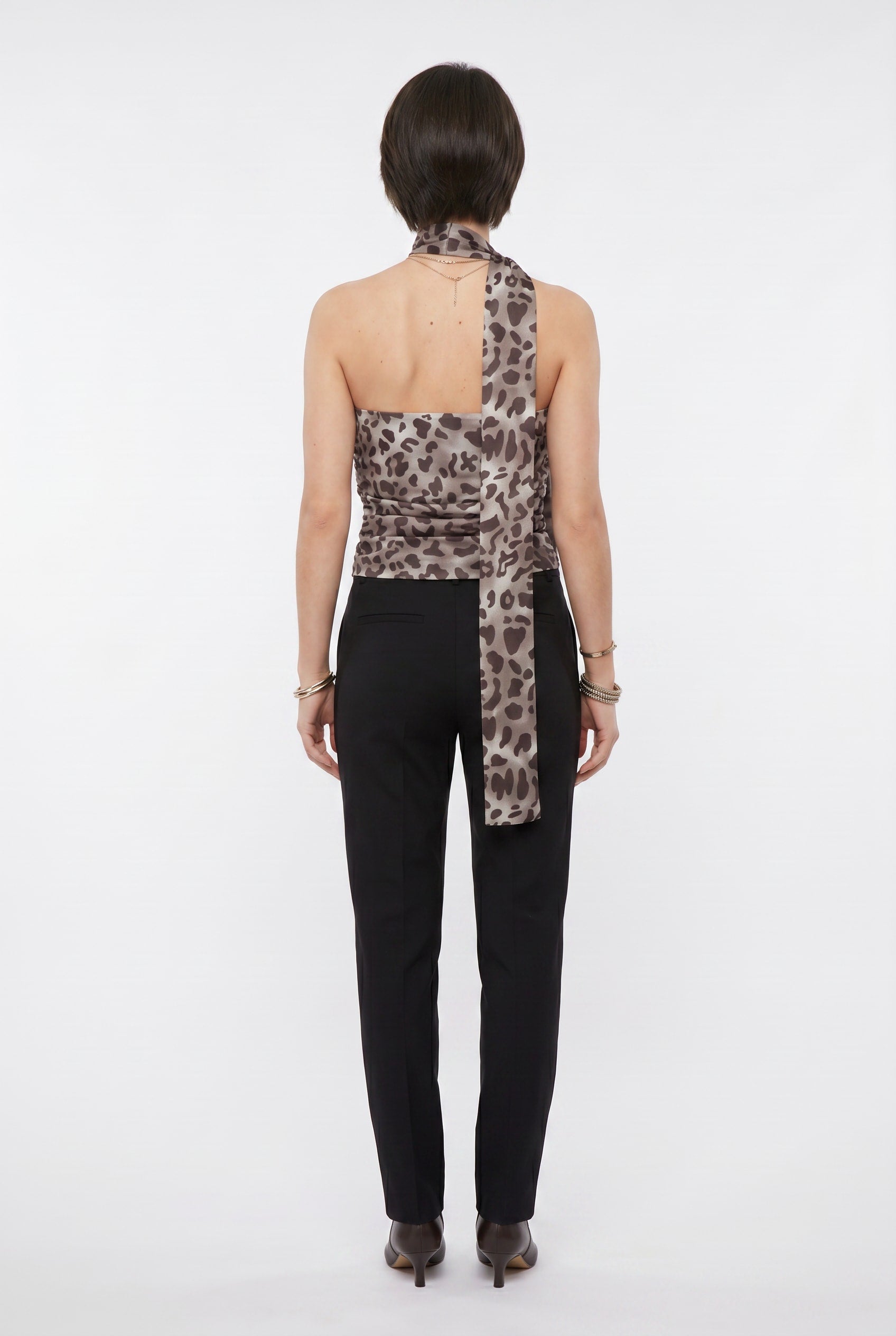 Taupe Leopard Print Halter Top