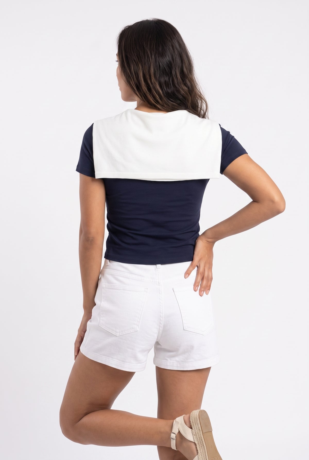 Navy V-Neck Fitted T-Shirt