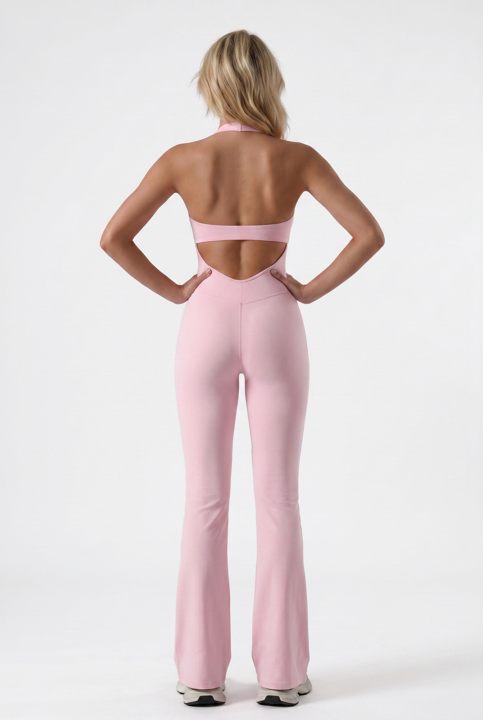 Blush Pink Halter Neck Bodysuit Jumpsuit