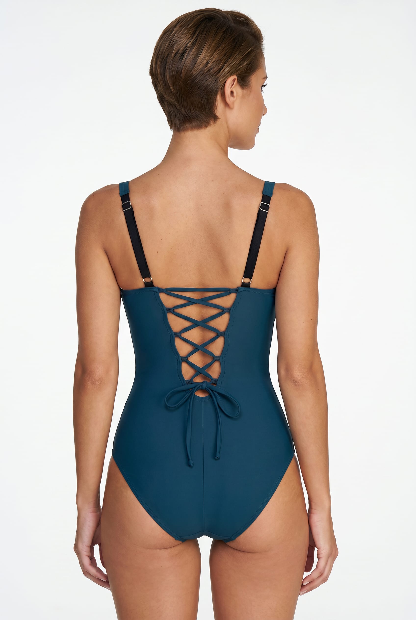 Teal Structured Underwire One-Piece Swimsuit