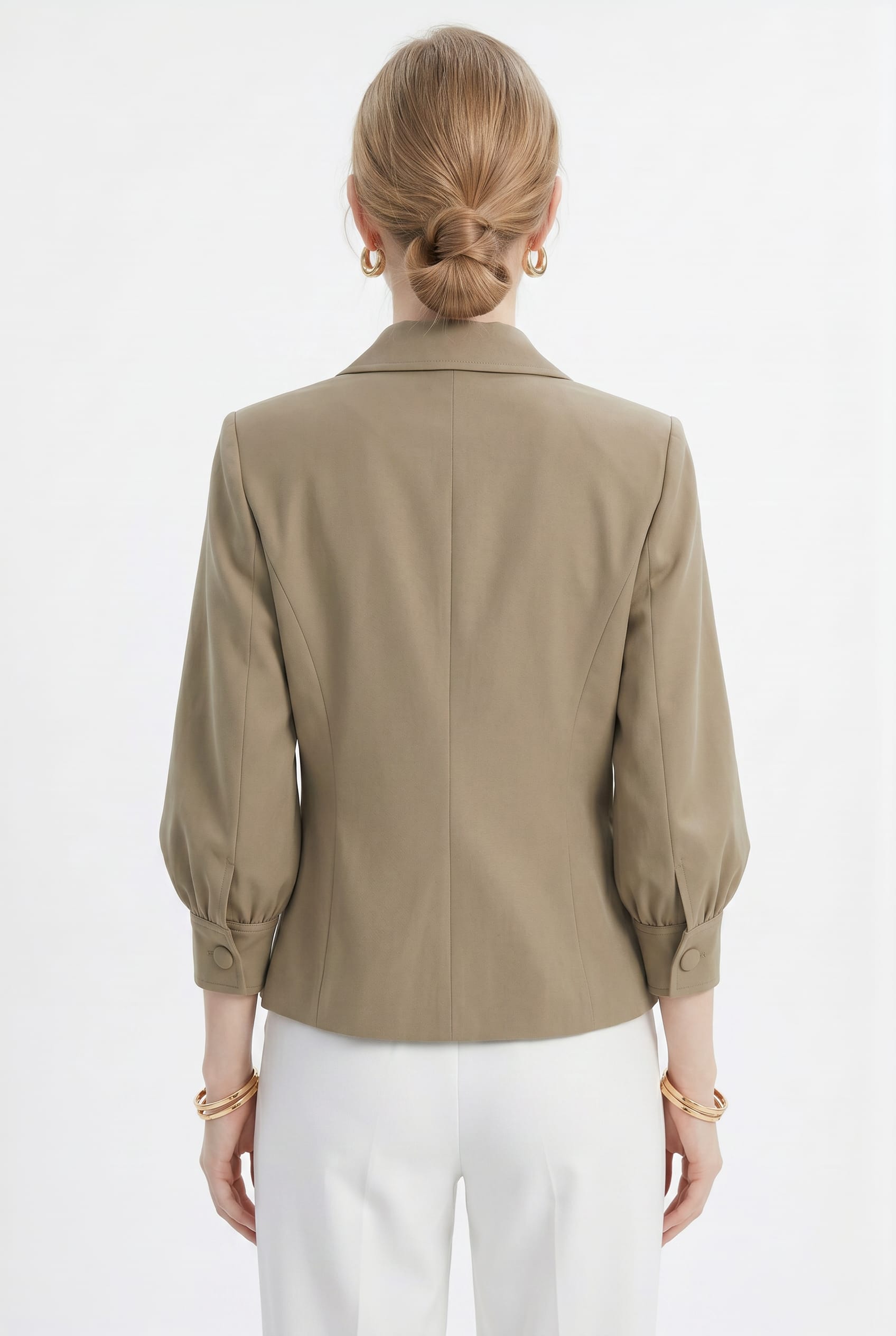 Olive Green Double-Breasted Utility Blazer