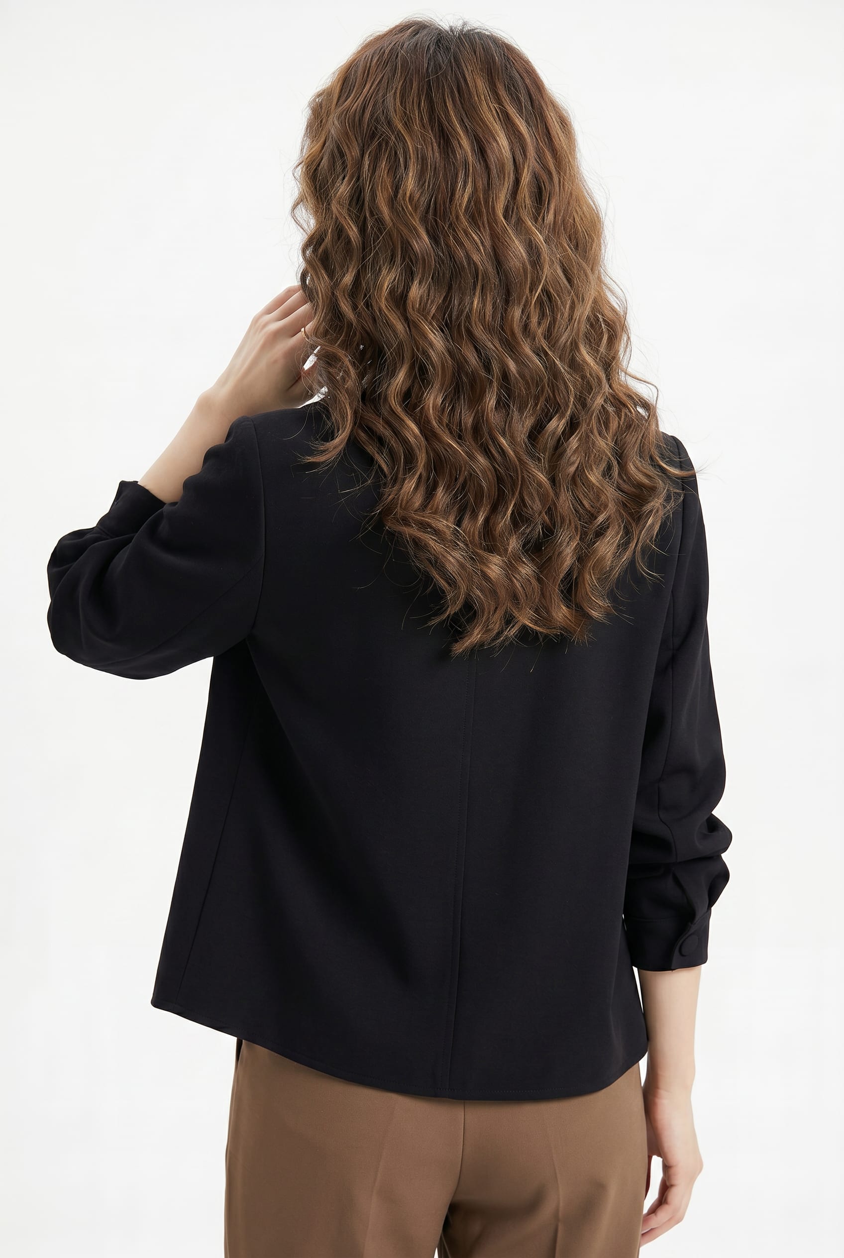 Black Double-Breasted Relaxed Blazer