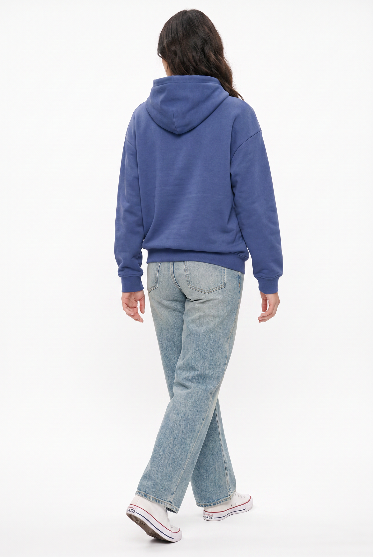Blue Bold Graphic Oversized Hoodie