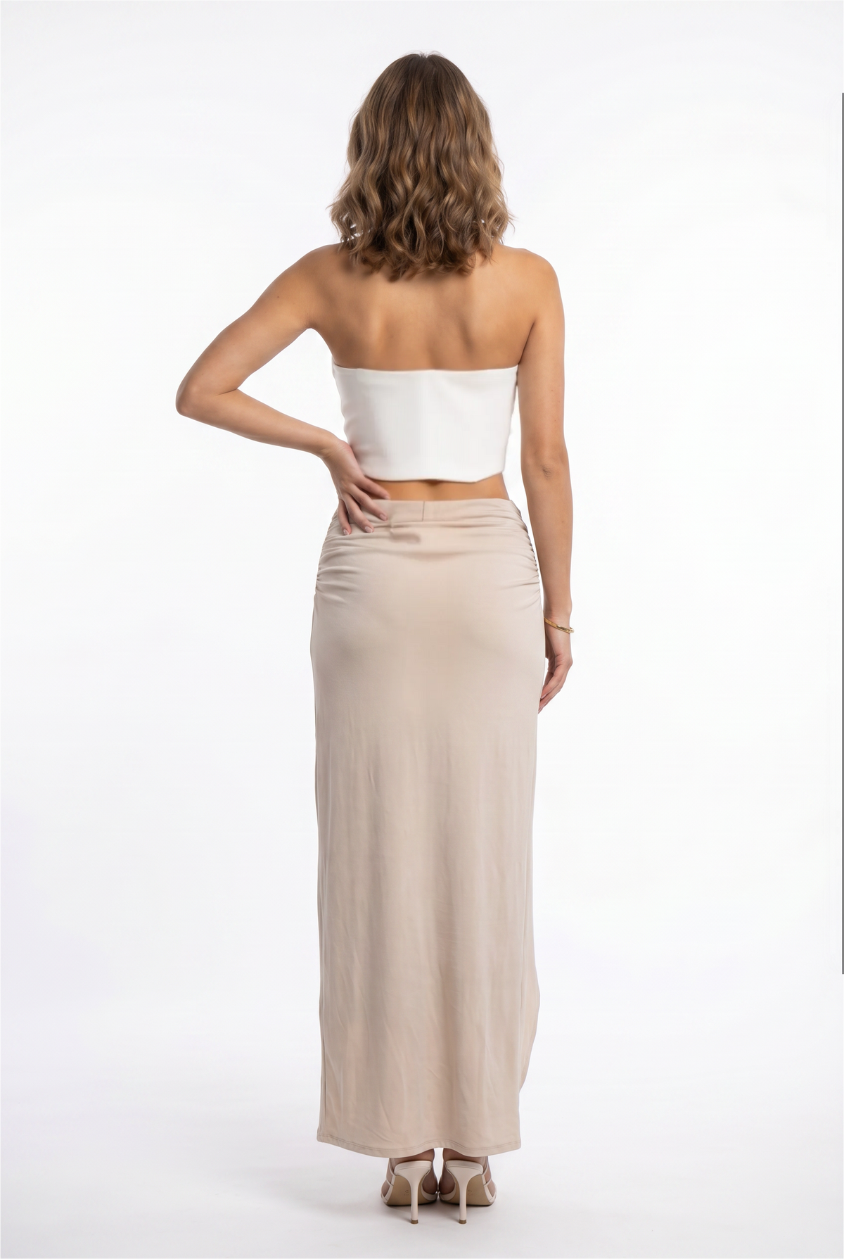 White Structured Strapless Corset Top