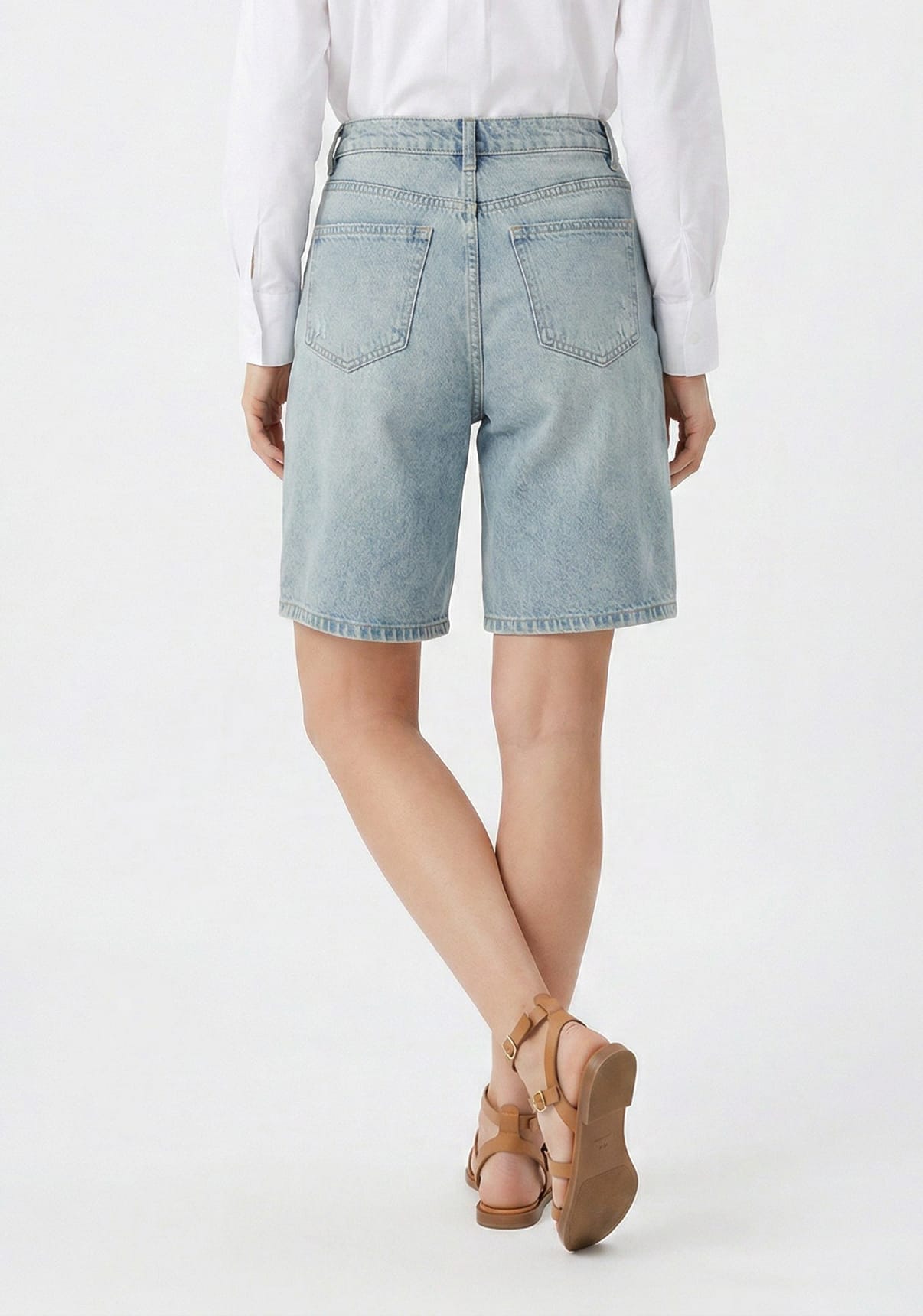 Light Blue Denim Bermuda Shorts