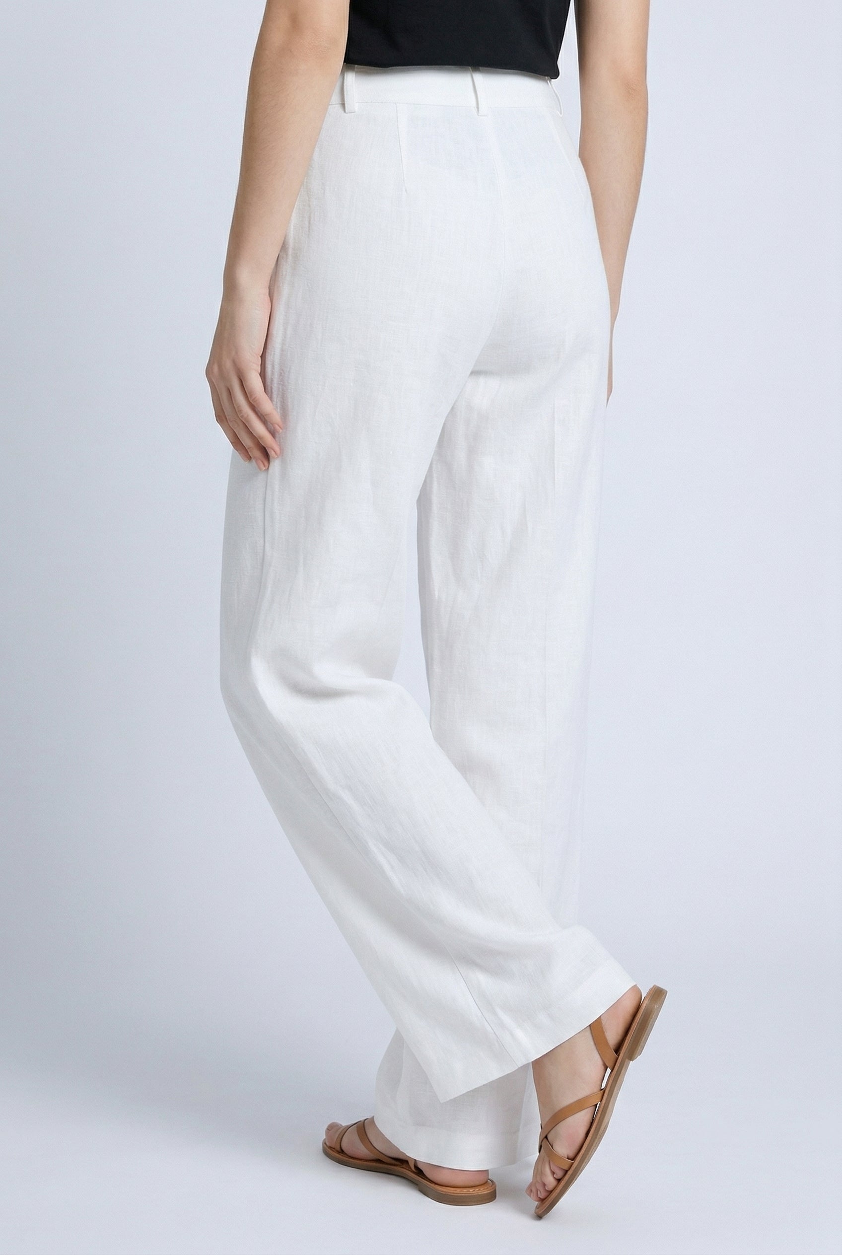 White Wide Leg Tailored Trousers