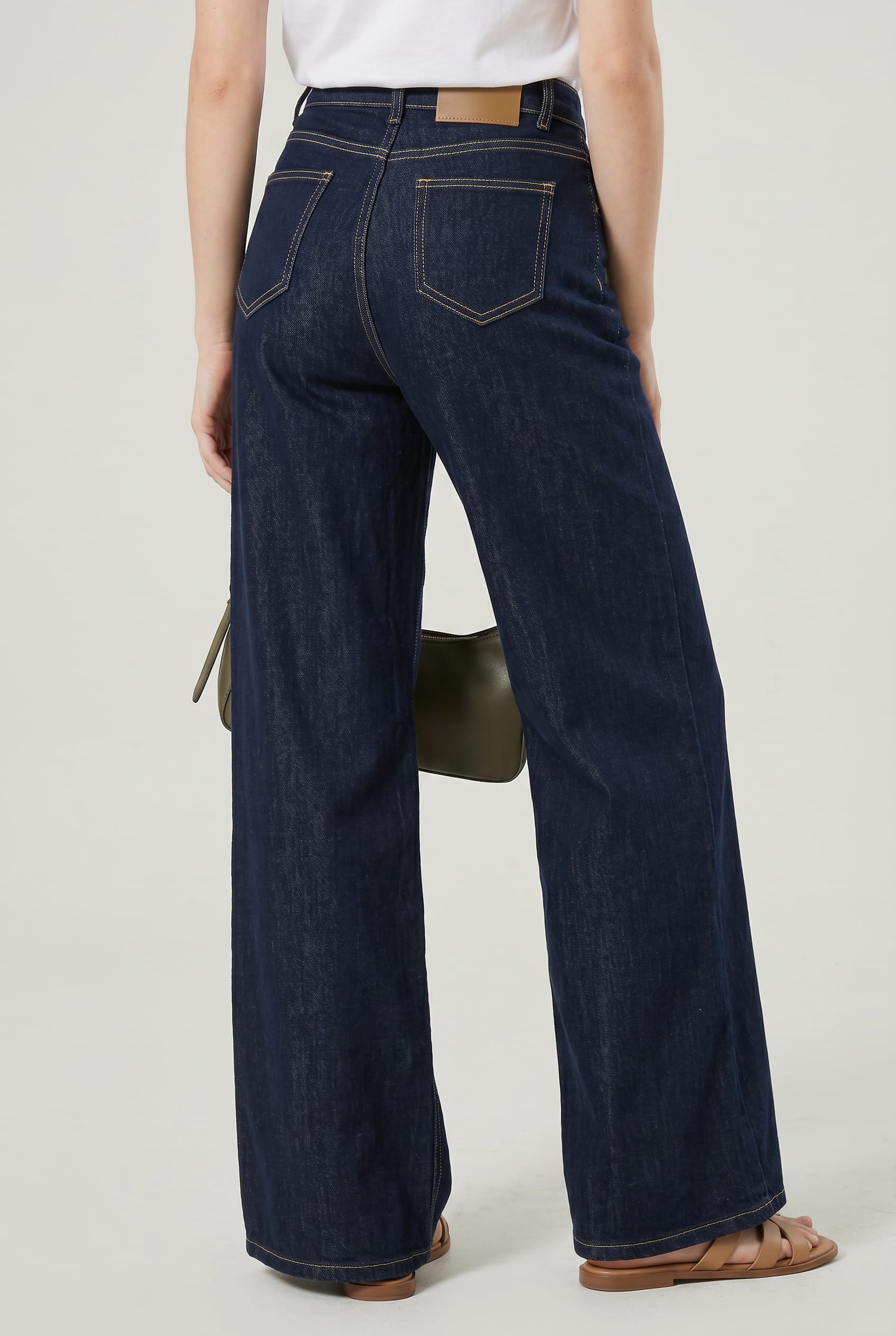 Dark Indigo Wide-Leg Denim Trousers