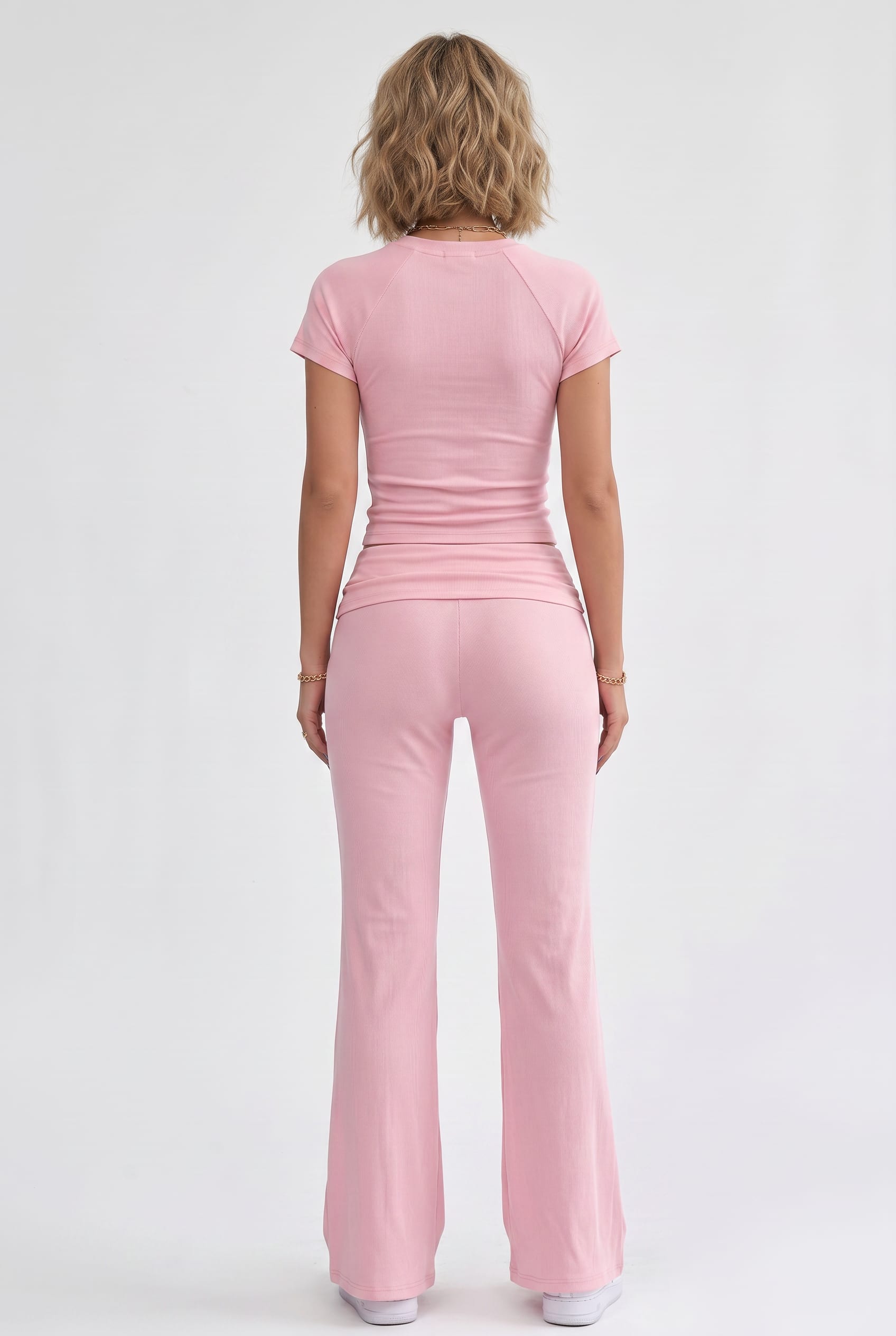 Blush Pink Ribbed Activewear Set