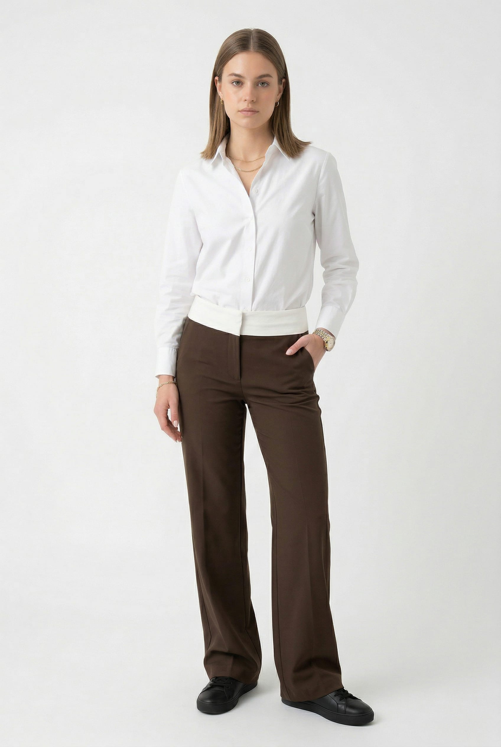Chocolate Brown Wide Leg Trousers