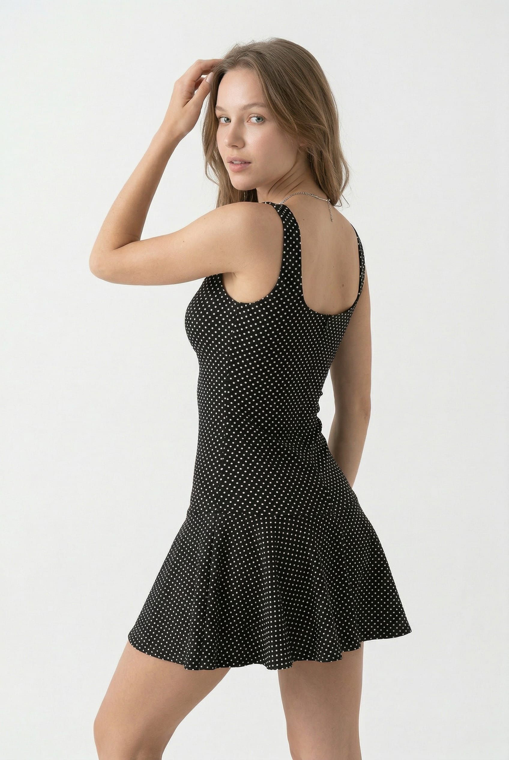 Black Polka Dot Mini Dress
