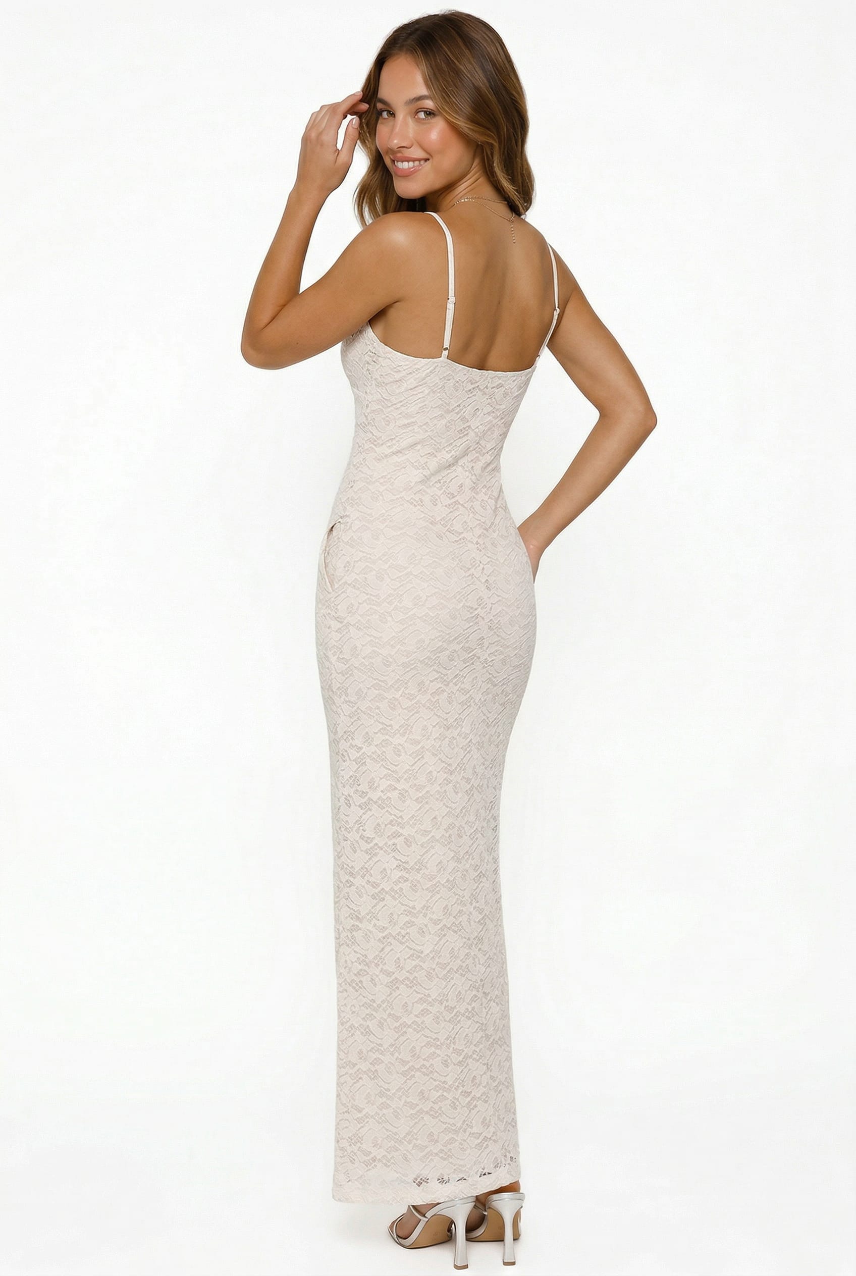 Ivory Lace Maxi Slip Dress