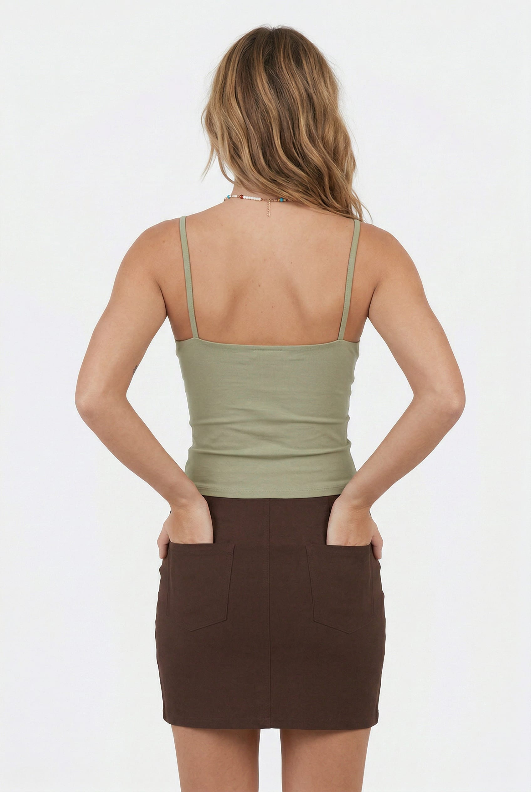 Sage Green Ring Detail Tank Top